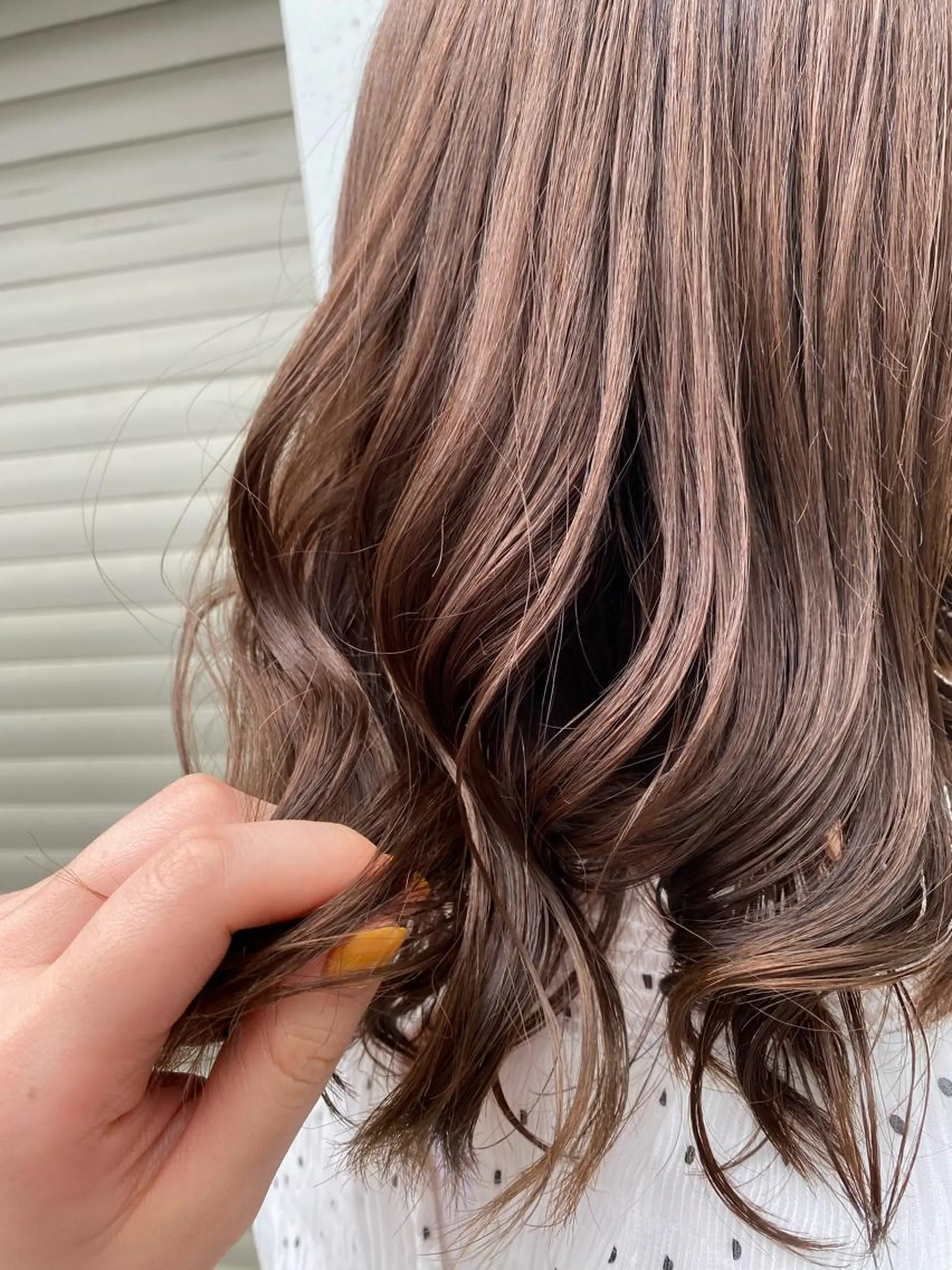 セミロング カラー ヘアアレンジ ブラウンカラー オレンジ オレンジブラウン お任せヘア☘️☘️ 及川渚のヘアスタイル