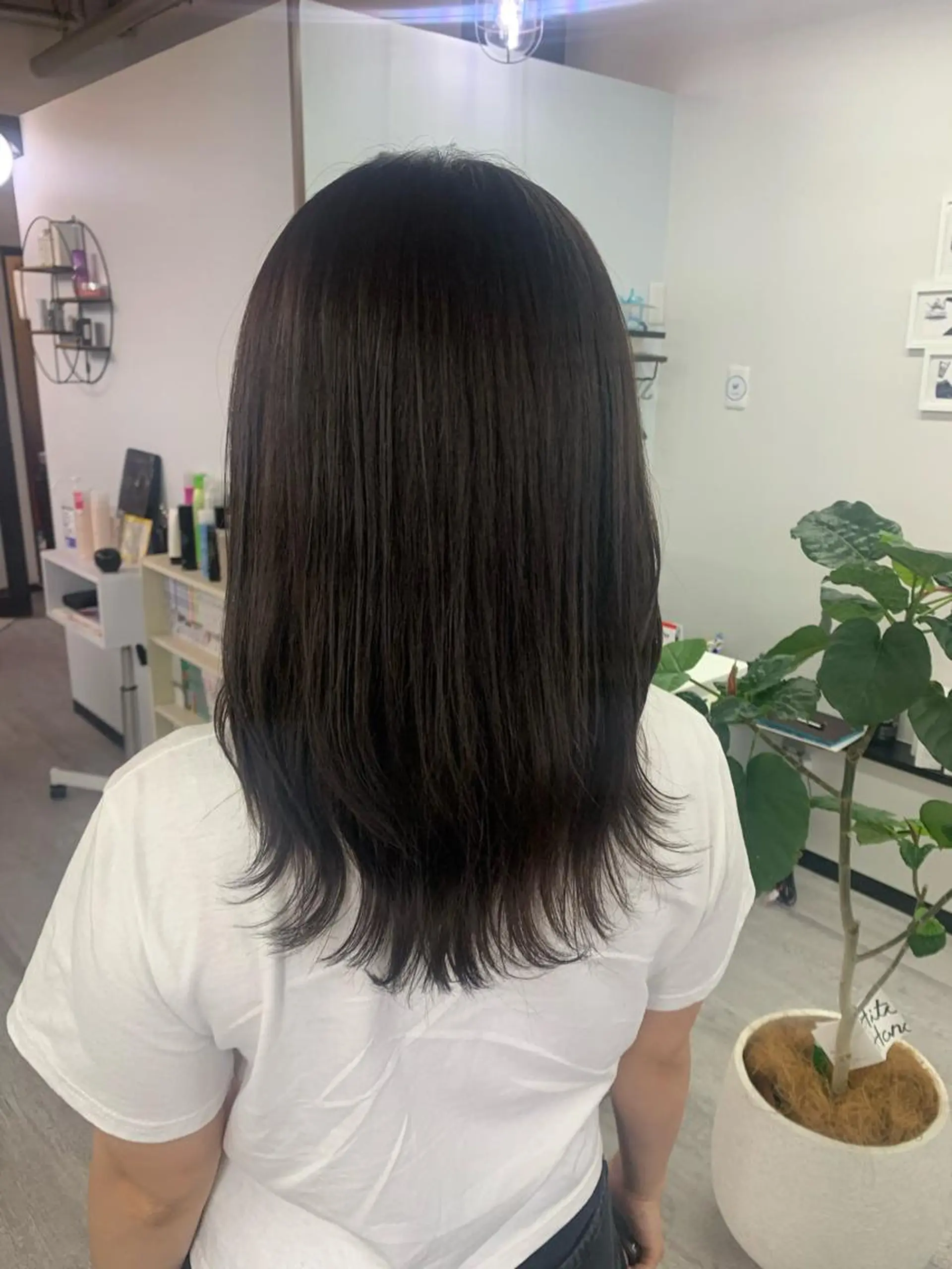 ロング カラー パーマ ストレートパーマ 坂井 水菜美のヘアスタイル