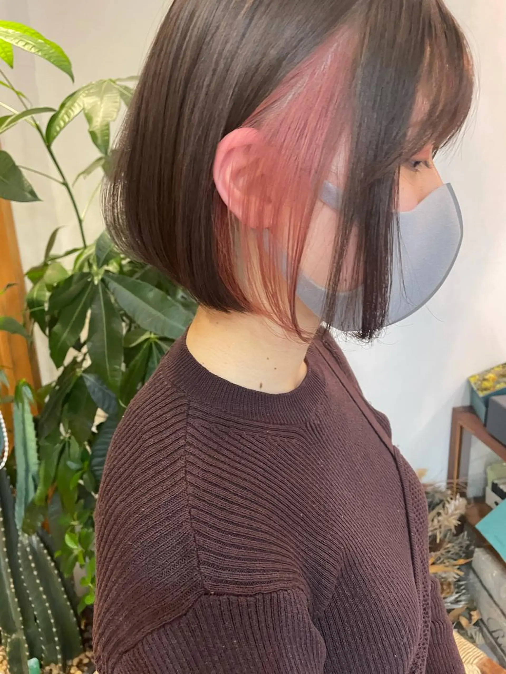 ミディアム カラー ベージュカラー イヤリングカラー ピンクカラー ボブ カット ヘアカラー 中目黒🌼 🌼ハナのヘアスタイル