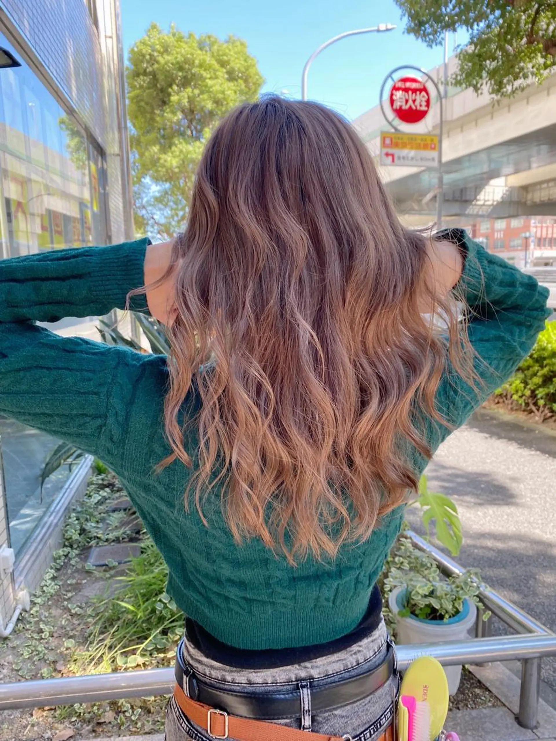 ロング カラー ヘアカラー モモカ/ハイトーン /バレイヤージュのヘアスタイル