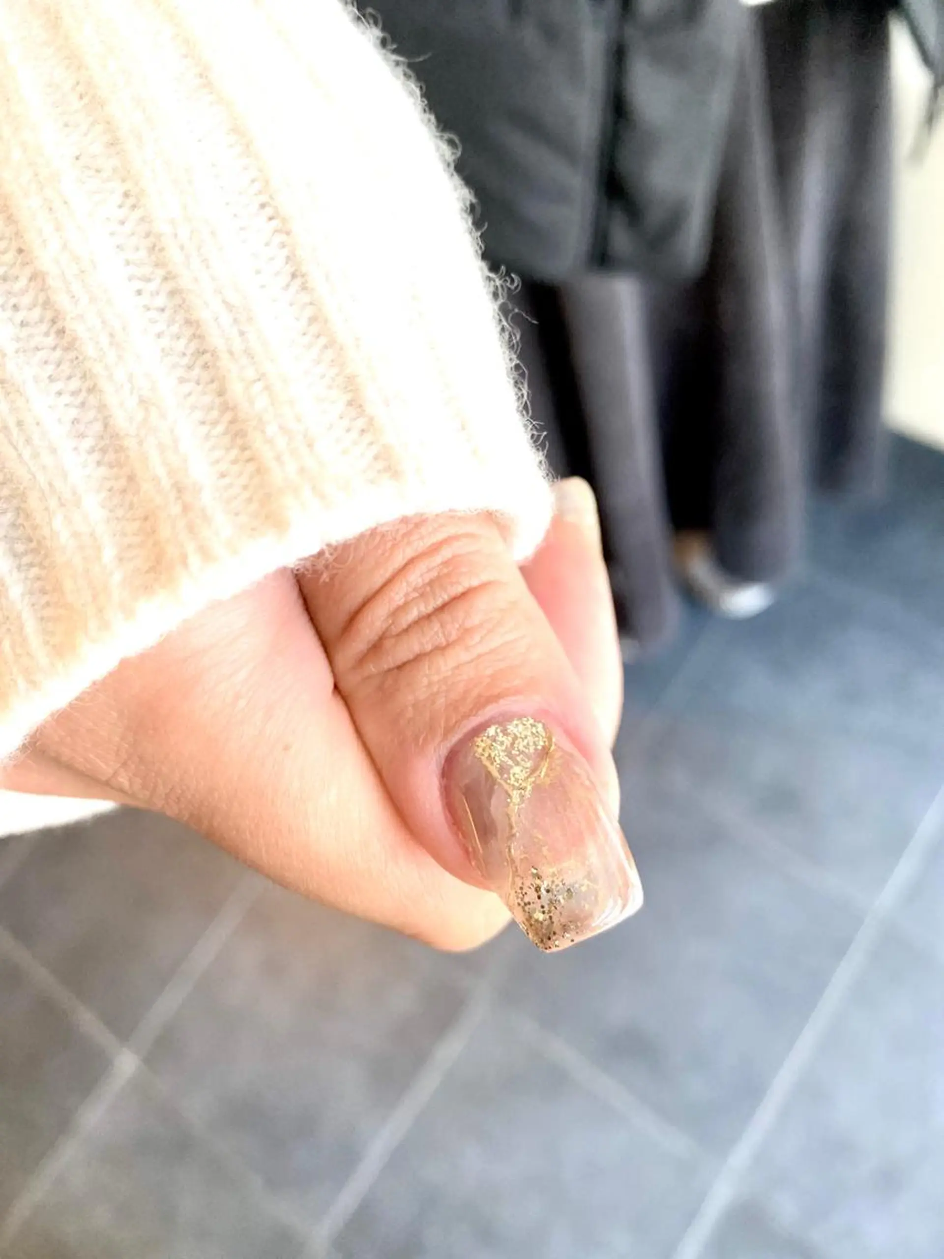 ネイル 長さ出し ジェルネイル ゴールド ミラーネイル ニュアンスネイル ハンドネイル ハンドケア 爪育成💎ネイル サロン&スクールのネイルデザイン