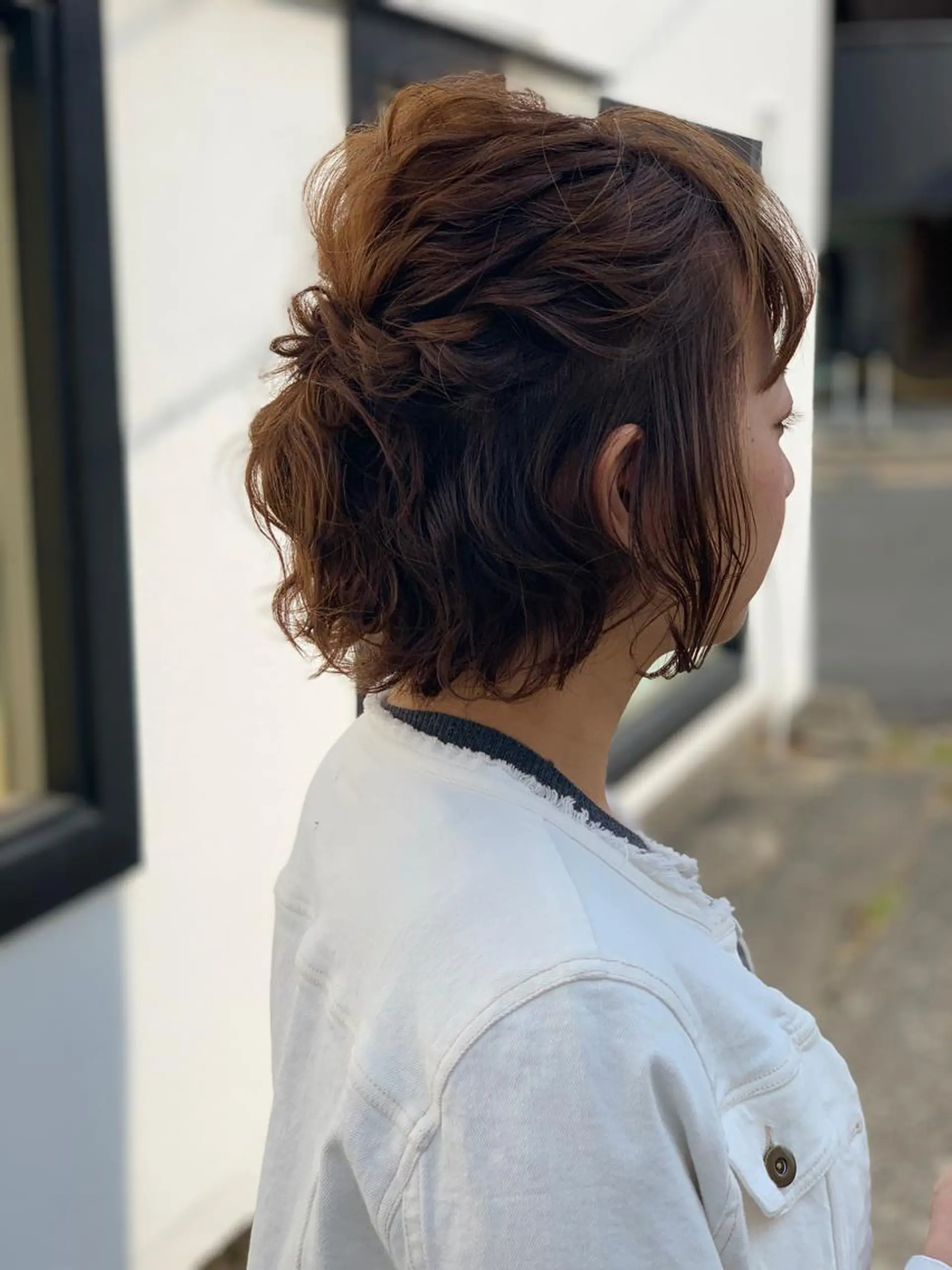 ショート ヘアアレンジ ハーフアップ ボブ 中村 優太のヘアスタイル