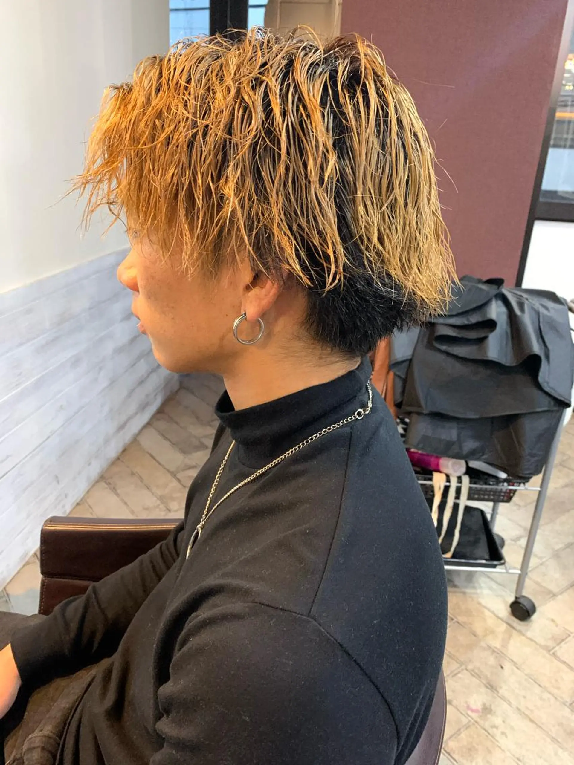 ミディアム パーマ メンズ カット パーマ トリートメント ヘアセット メンズサロン ANSWERのヘアスタイル