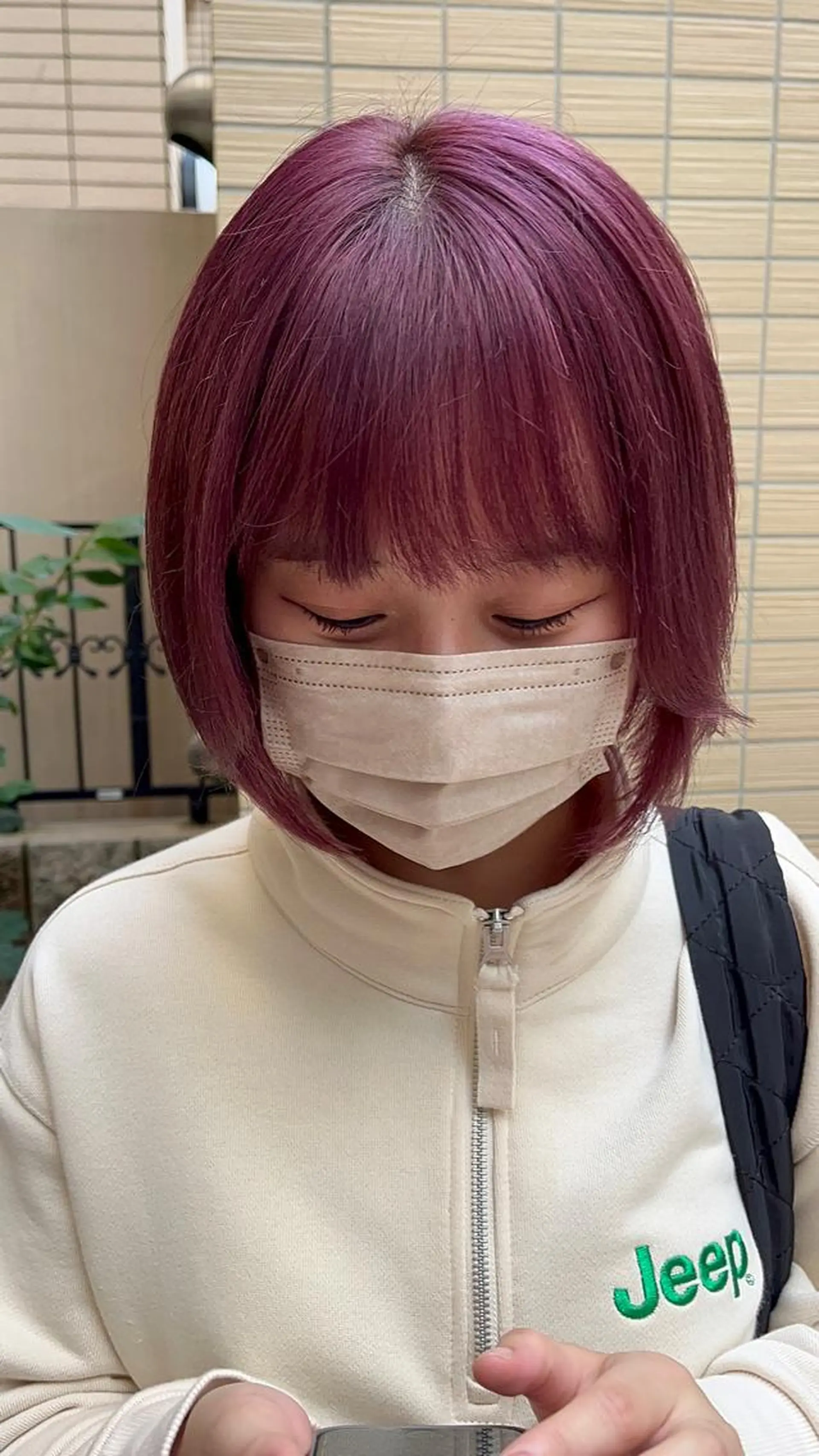 カラー えんぐちとも／透明感 カラー／博多ボブのヘアスタイル