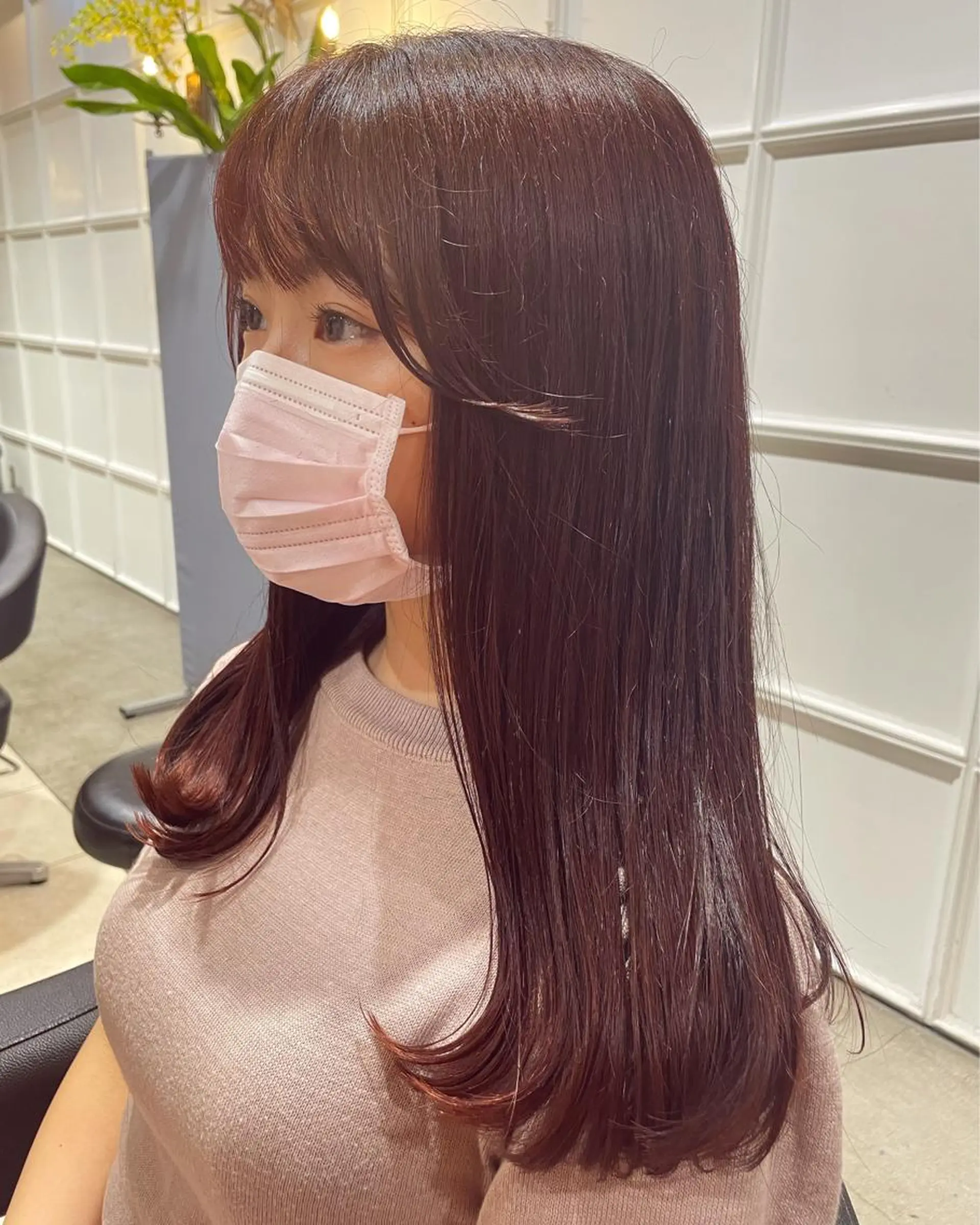ロング カラー ヘアアレンジ ピンクカラー ロング カット パーマ トリートメント 髪質改善カラー&TR 縮毛矯正/弱酸性矯正のヘアスタイル