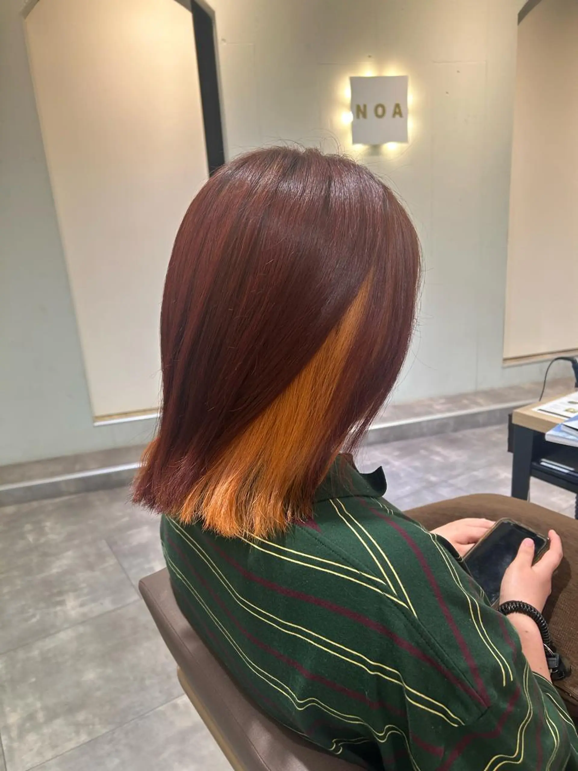 ミディアム カラー 永田 幸花のヘアスタイル