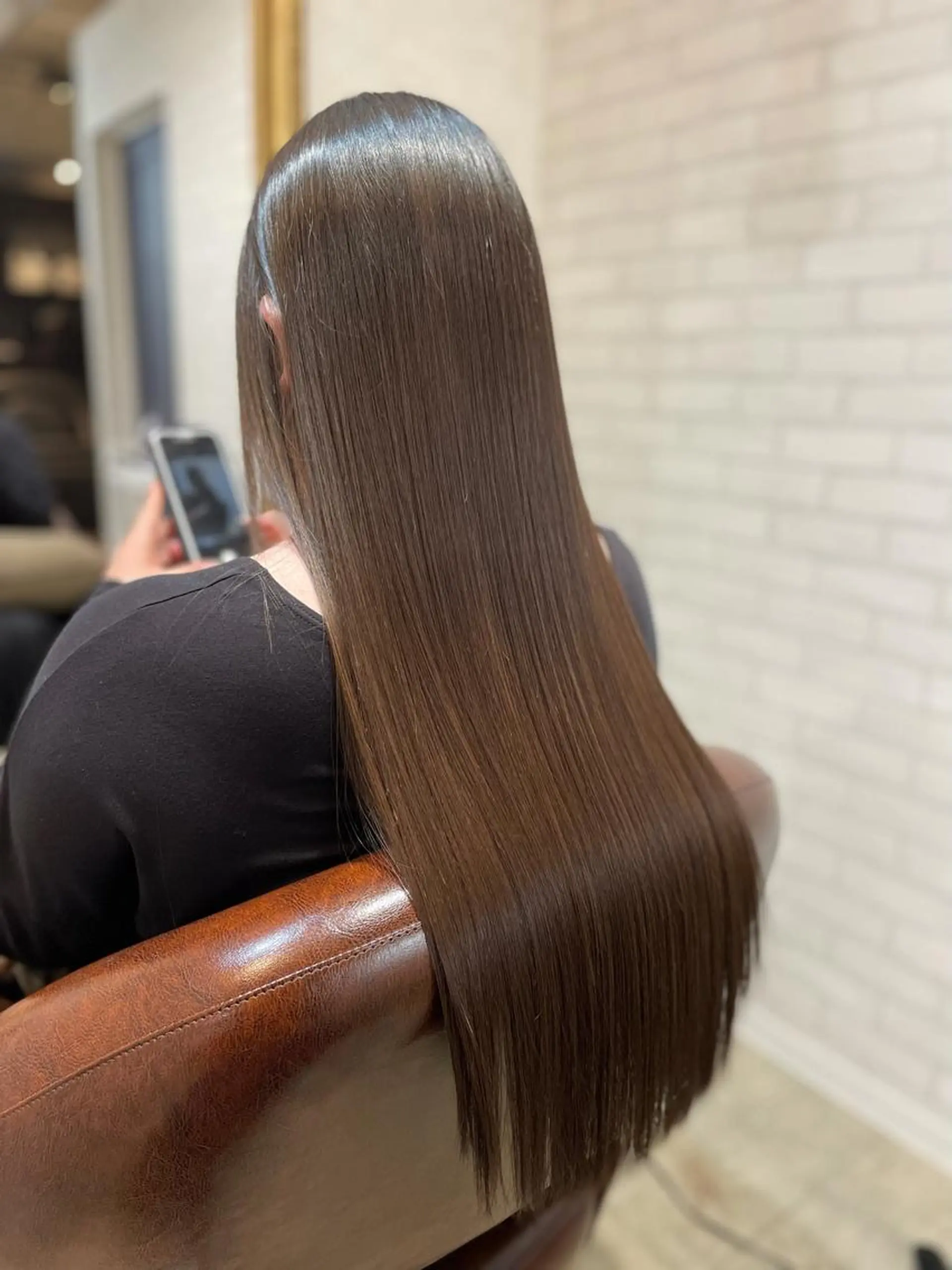 ロング カット 縮毛矯正 Lusso店長 千崎慎介のヘアスタイル