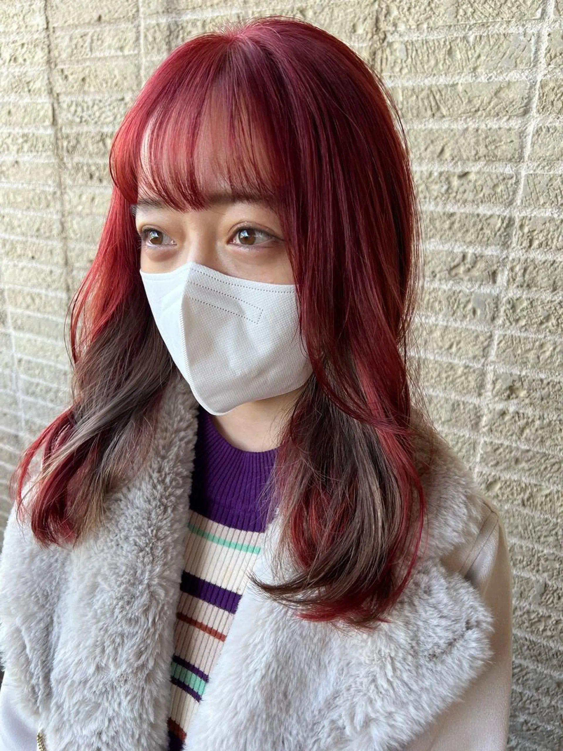 ミディアム カラー パーマ ヘアアレンジ 加藤 綾華のヘアスタイル