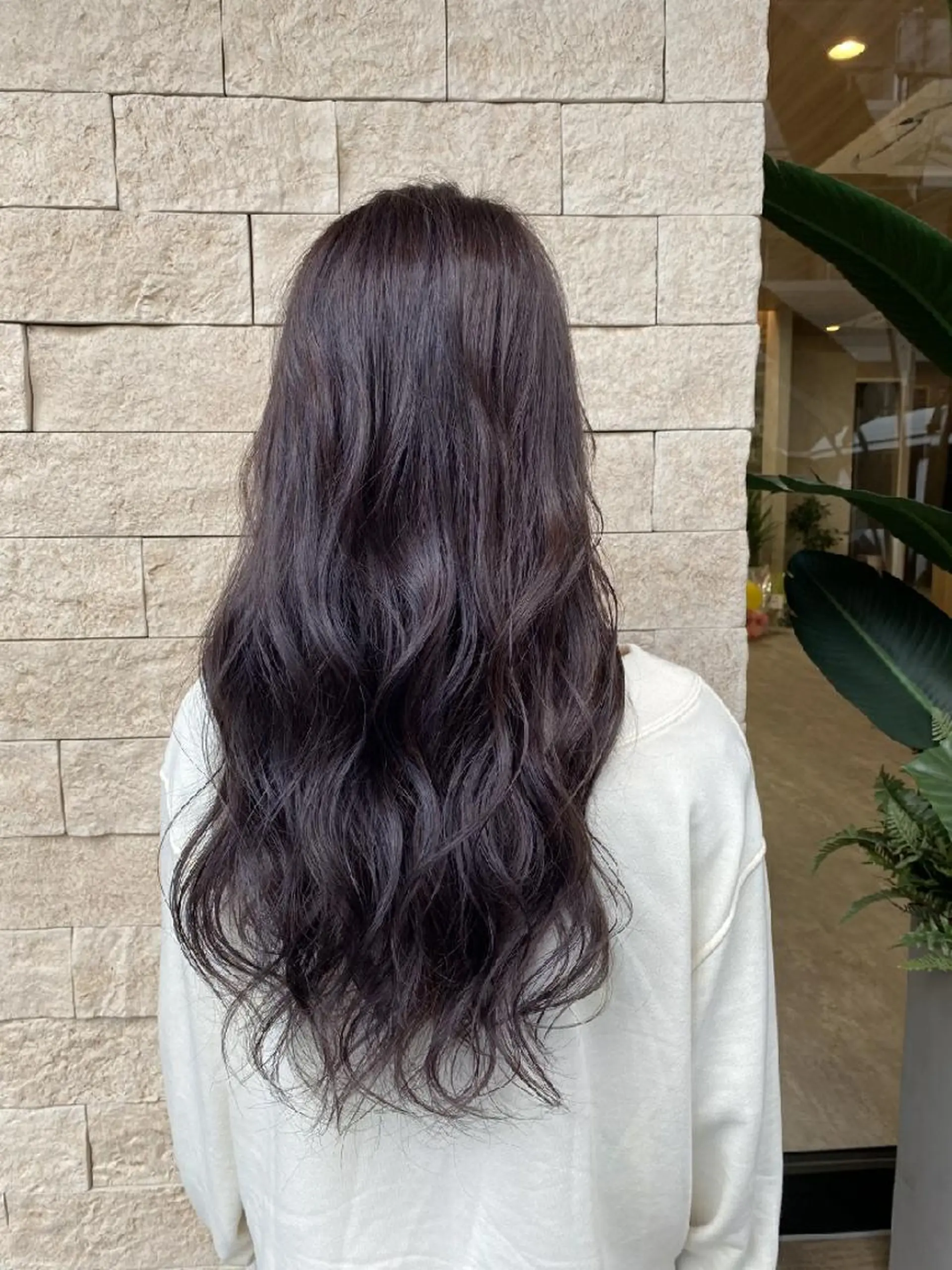 カラー ロング バレイヤージュ ブリーチ ブルーカラー ブルーバイオレット ハイライトカラー RIENS♡xrea 山本優舞のヘアスタイル