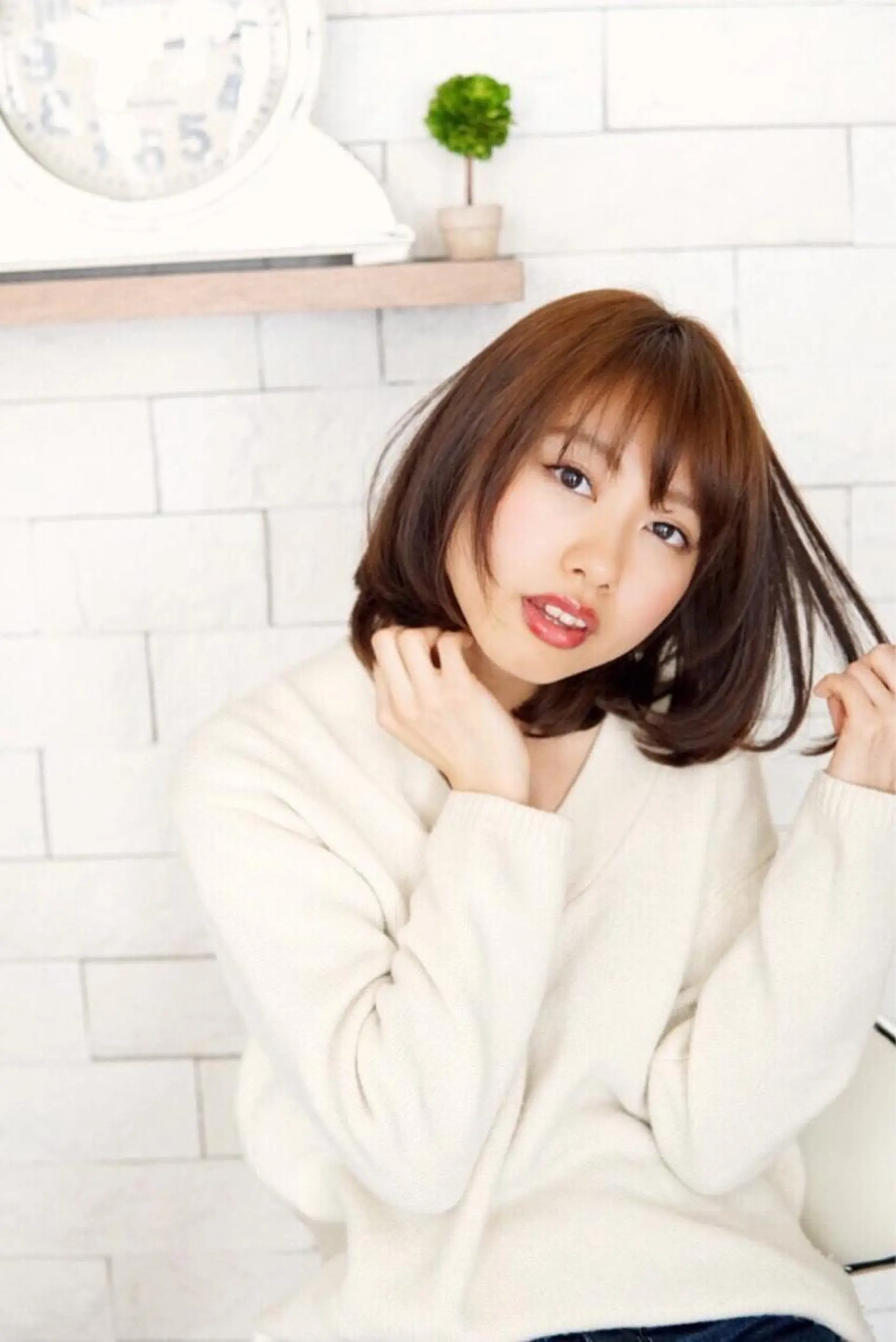 ミディアム カラー ボブ 松木 信也のヘアスタイル