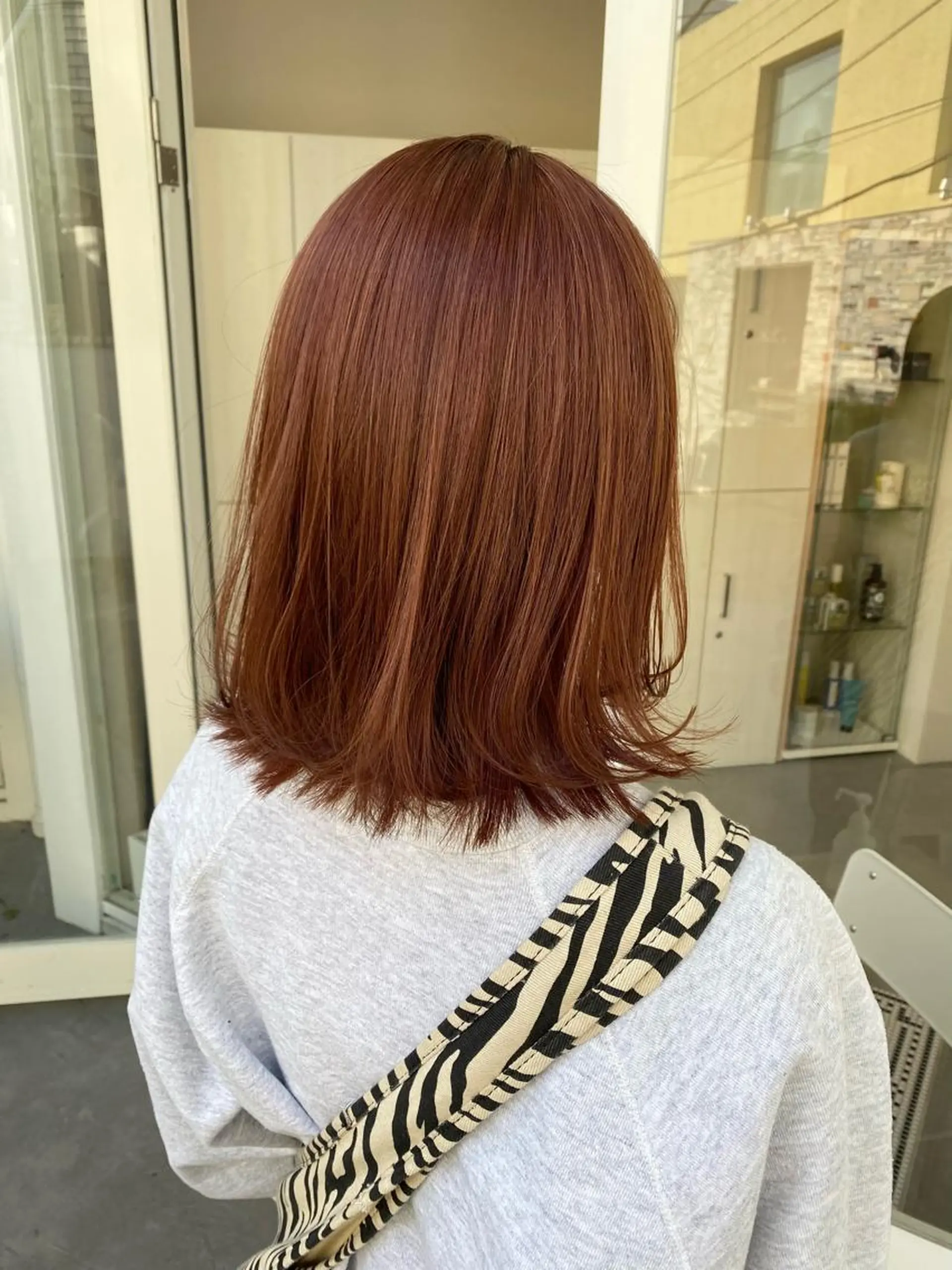 ミディアム カラー ブラウンカラー オレンジ オレンジブラウン ハイトーン×似合わせ 🌱中川慎之介のヘアスタイル