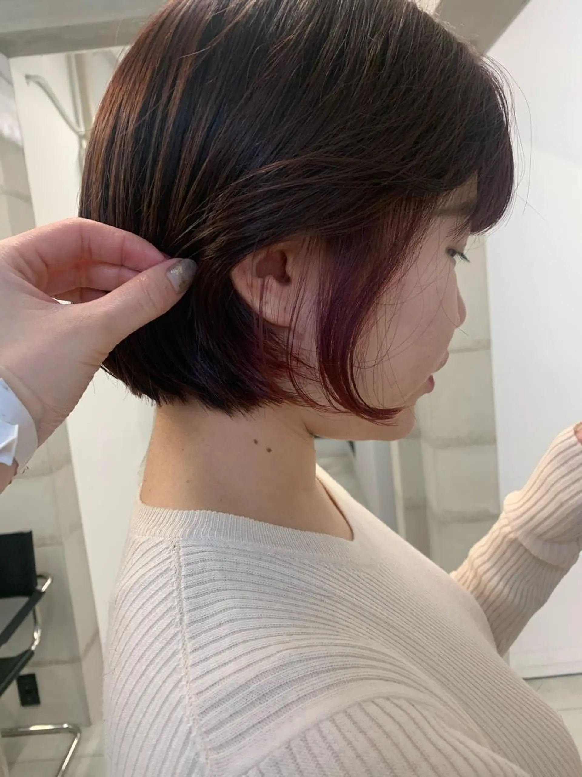 ミディアム カラー 透明感/オリーブ/ グレージュ/YUKAのヘアスタイル