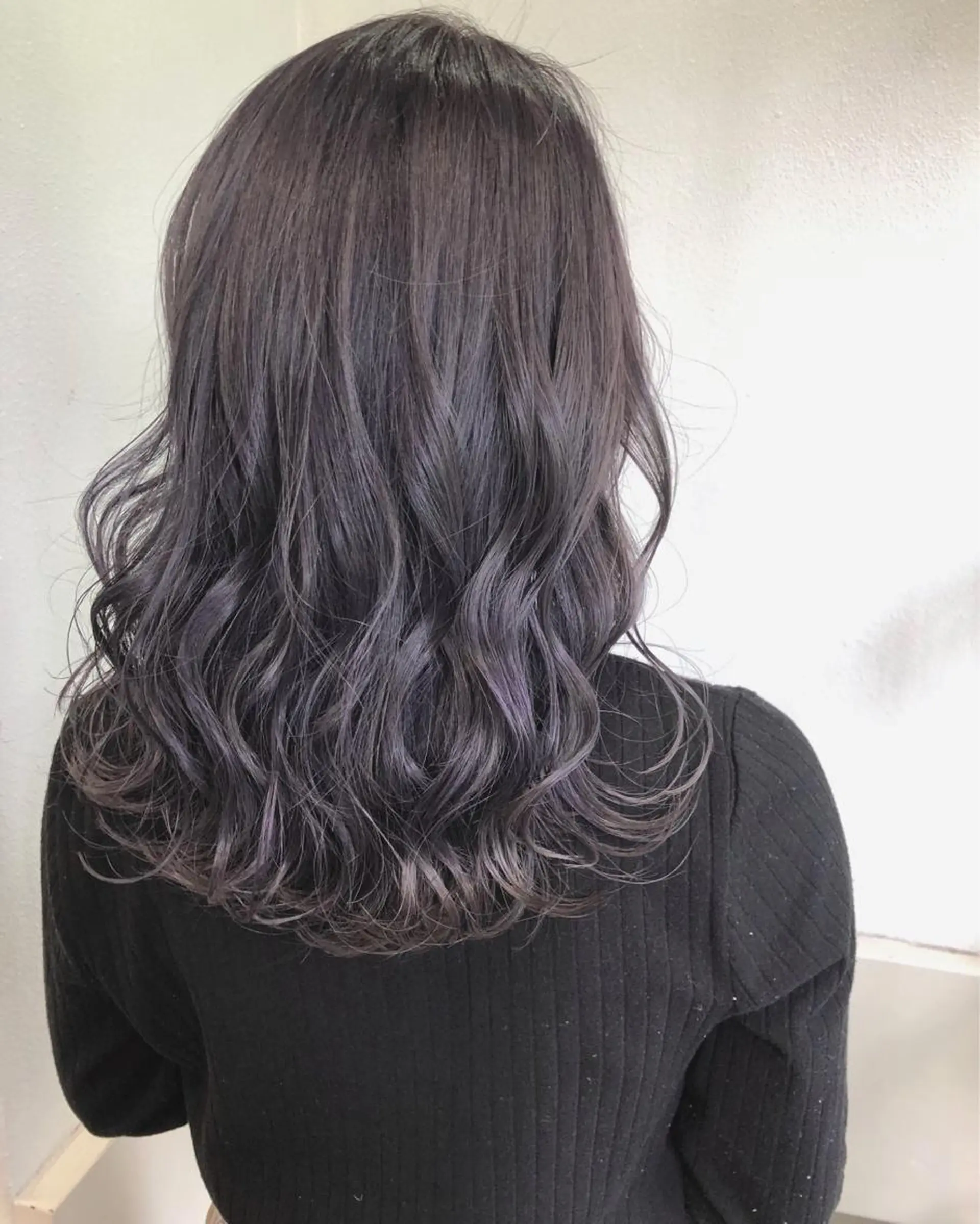 セミロング カラー ヘアアレンジ ラベンダーカラー ラベンダーグレー ヘアカラー トリートメント GiseL天神カラー 髪質改善/ブリーチのヘアスタイル