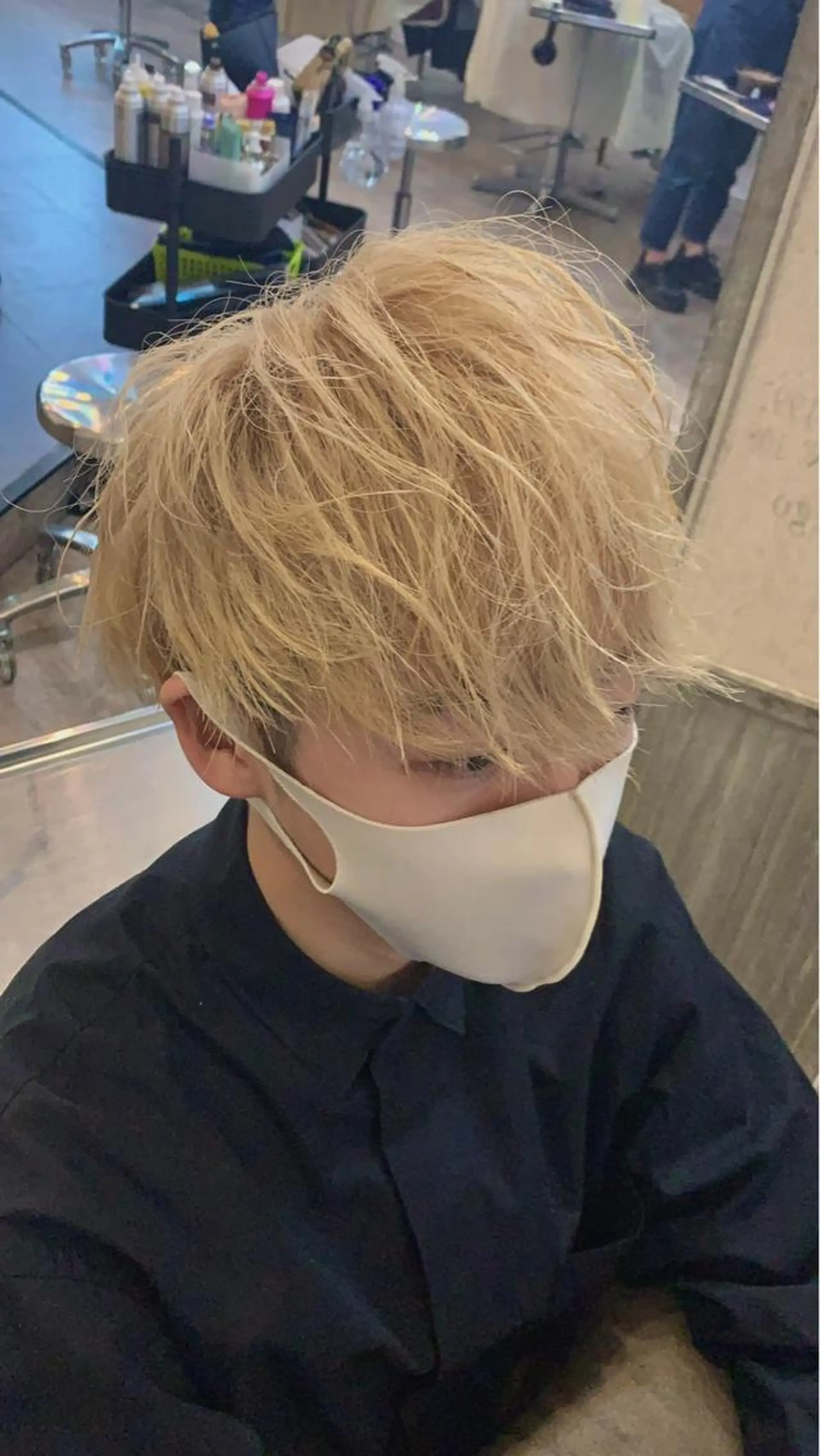 ショート カラー パーマ メンズ くせ毛多毛特化 高橋　淳のヘアスタイル