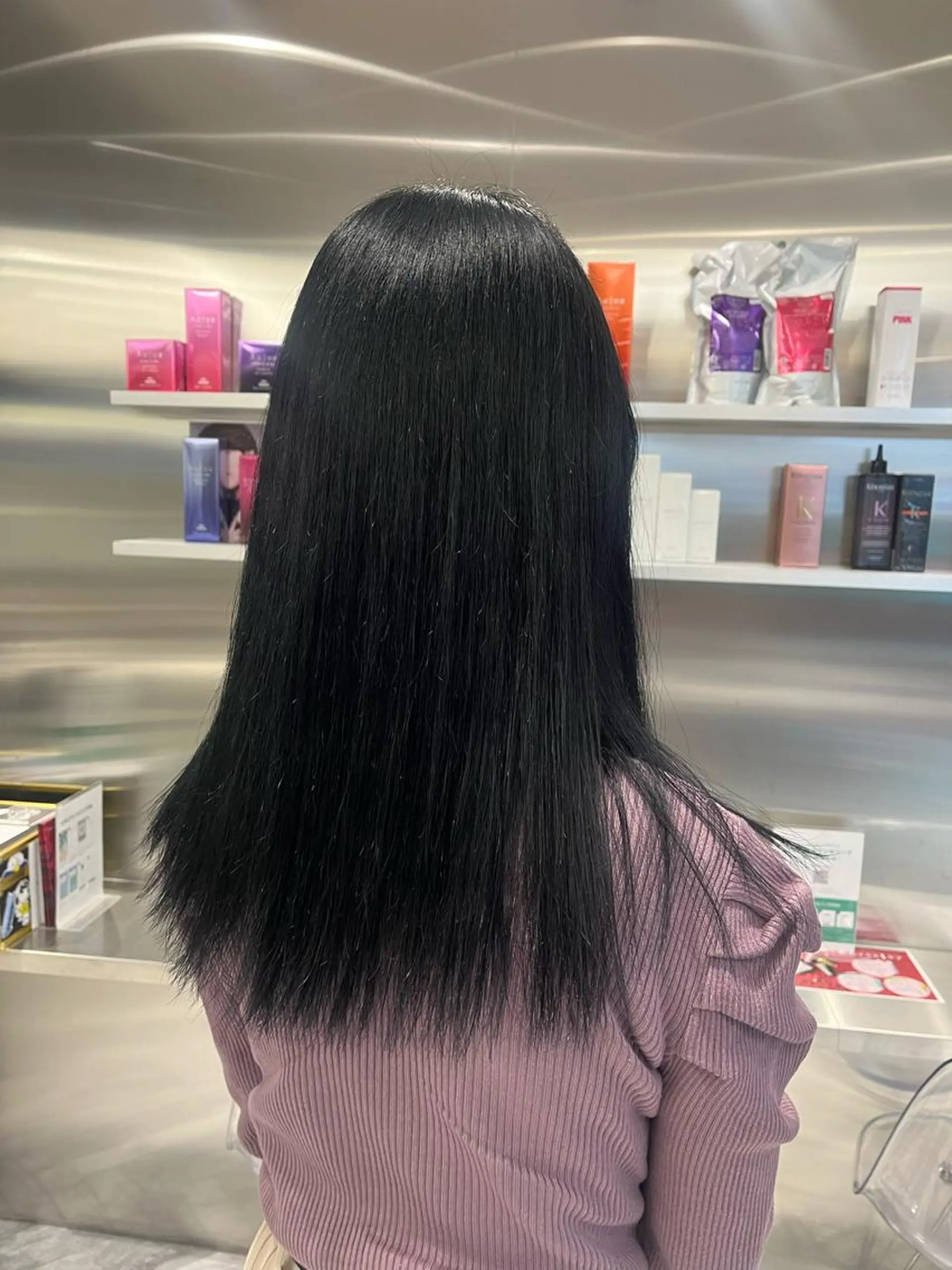 セミロング カラー 黒髪 ブルーカラー ブルーブラック ヘアカラー 🧁はるひ/ ZEST Ivy🎀のヘアスタイル