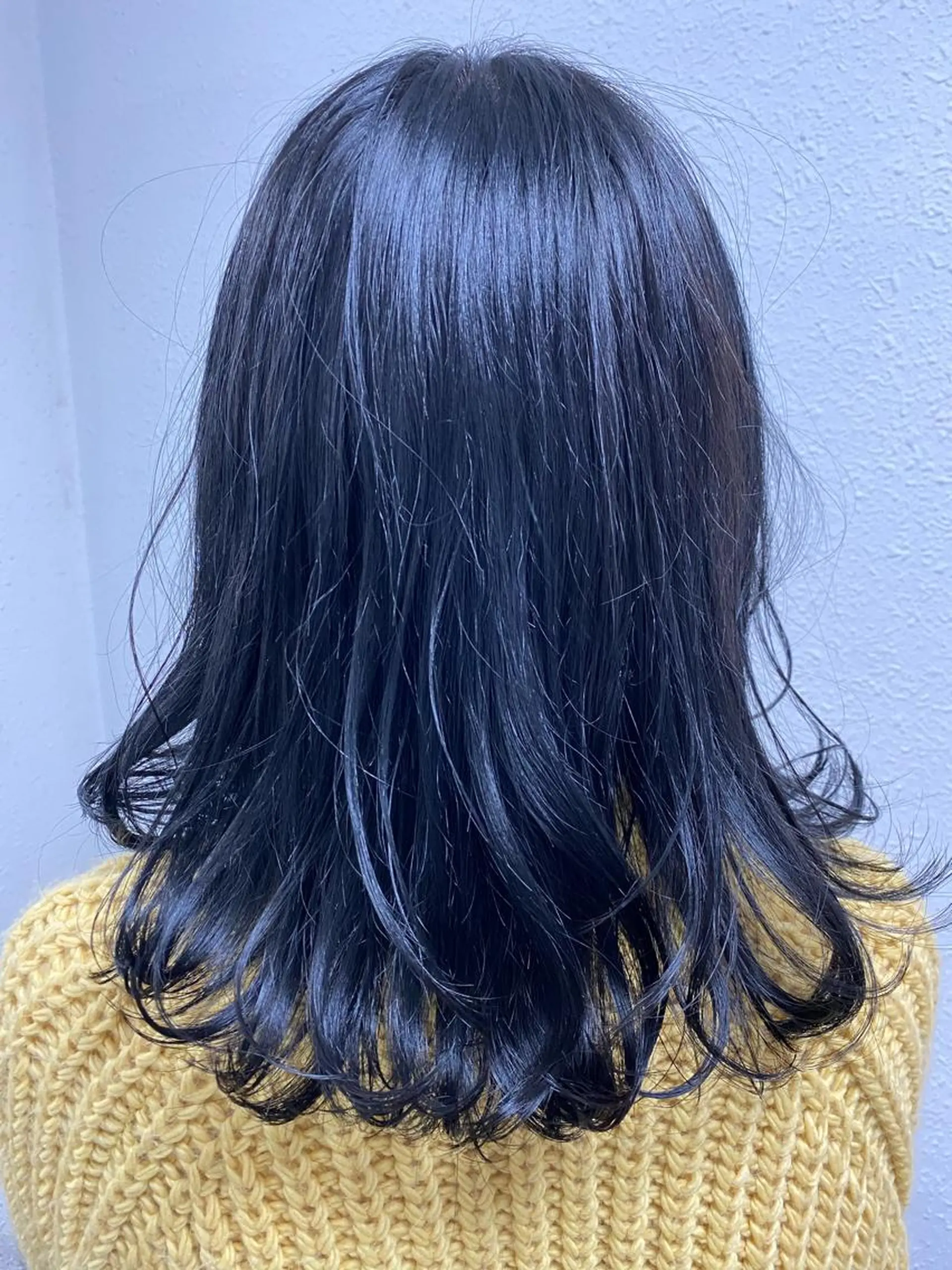 カラー 黒髪 ブルーカラー ブルーブラック 透明感カラー 樫崎 遼のヘアスタイル