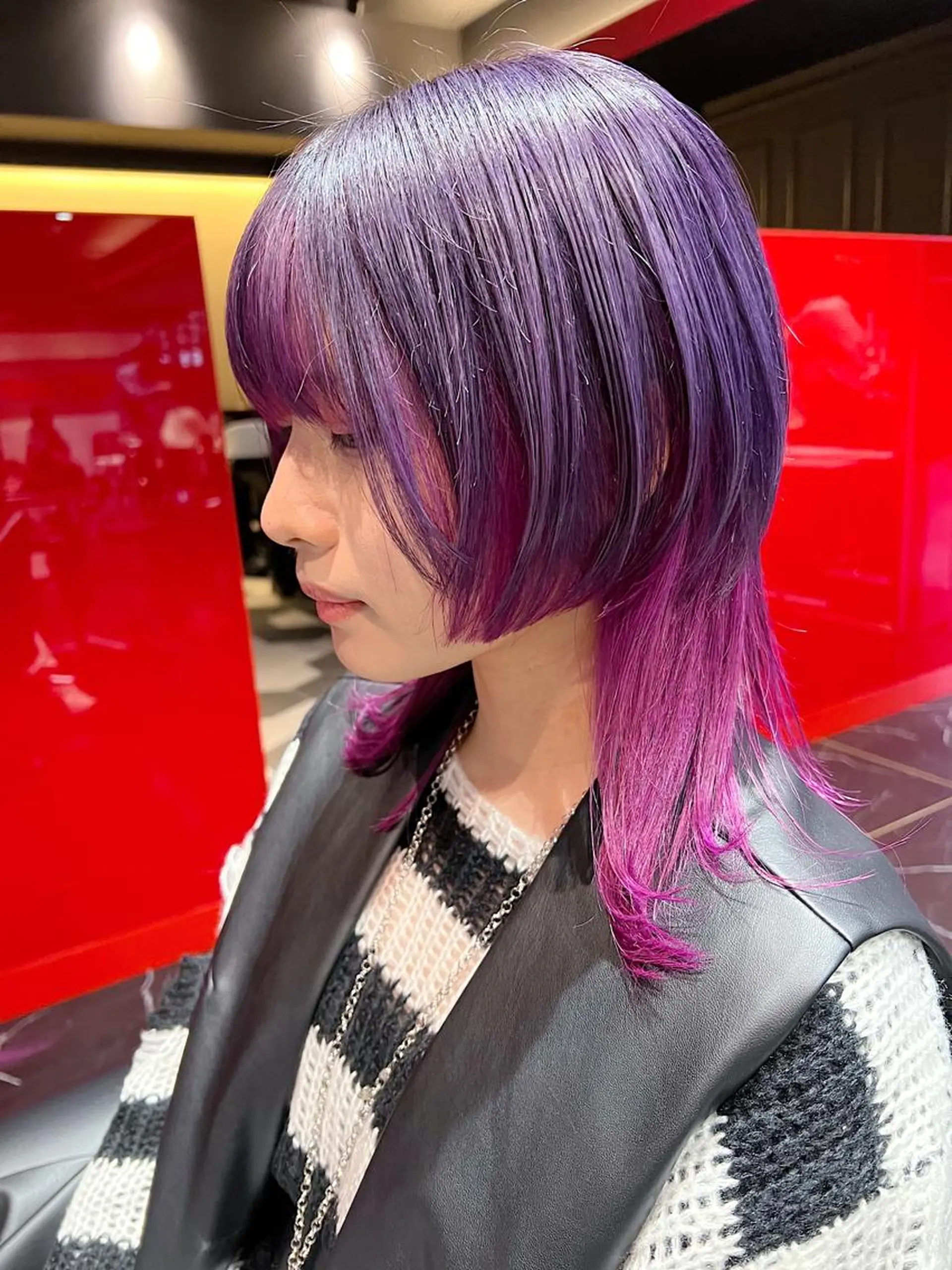 ミディアム 髪質改善 トリートメント ヘアカラー ブリーチカラー/ 岩破瑞希のヘアスタイル