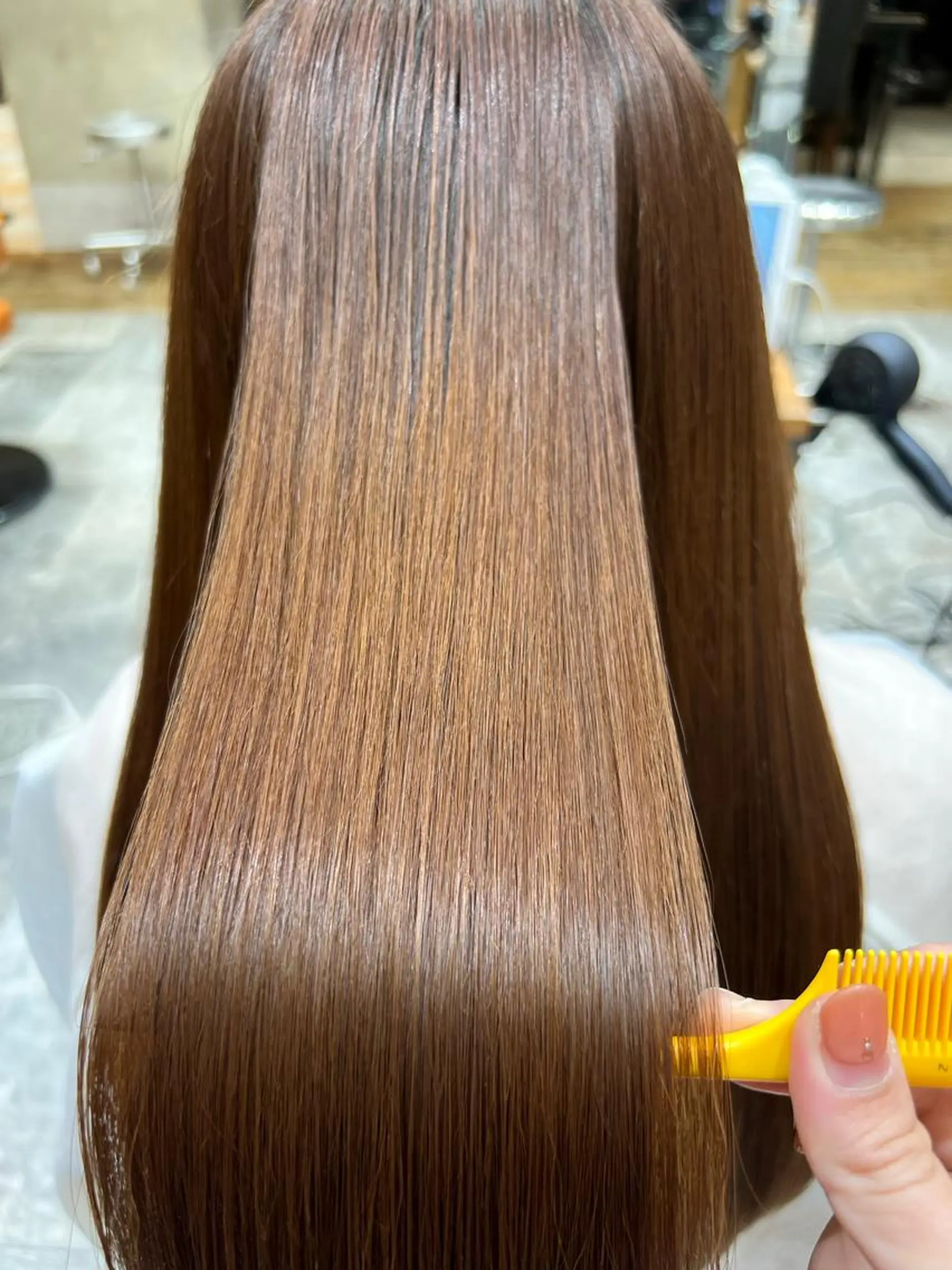 セミロング カラー パーマ 髪質改善 縮毛矯正 トリートメント 美髪ヘッドスパ🫧 西山紗奈江💆‍♀️のヘアスタイル