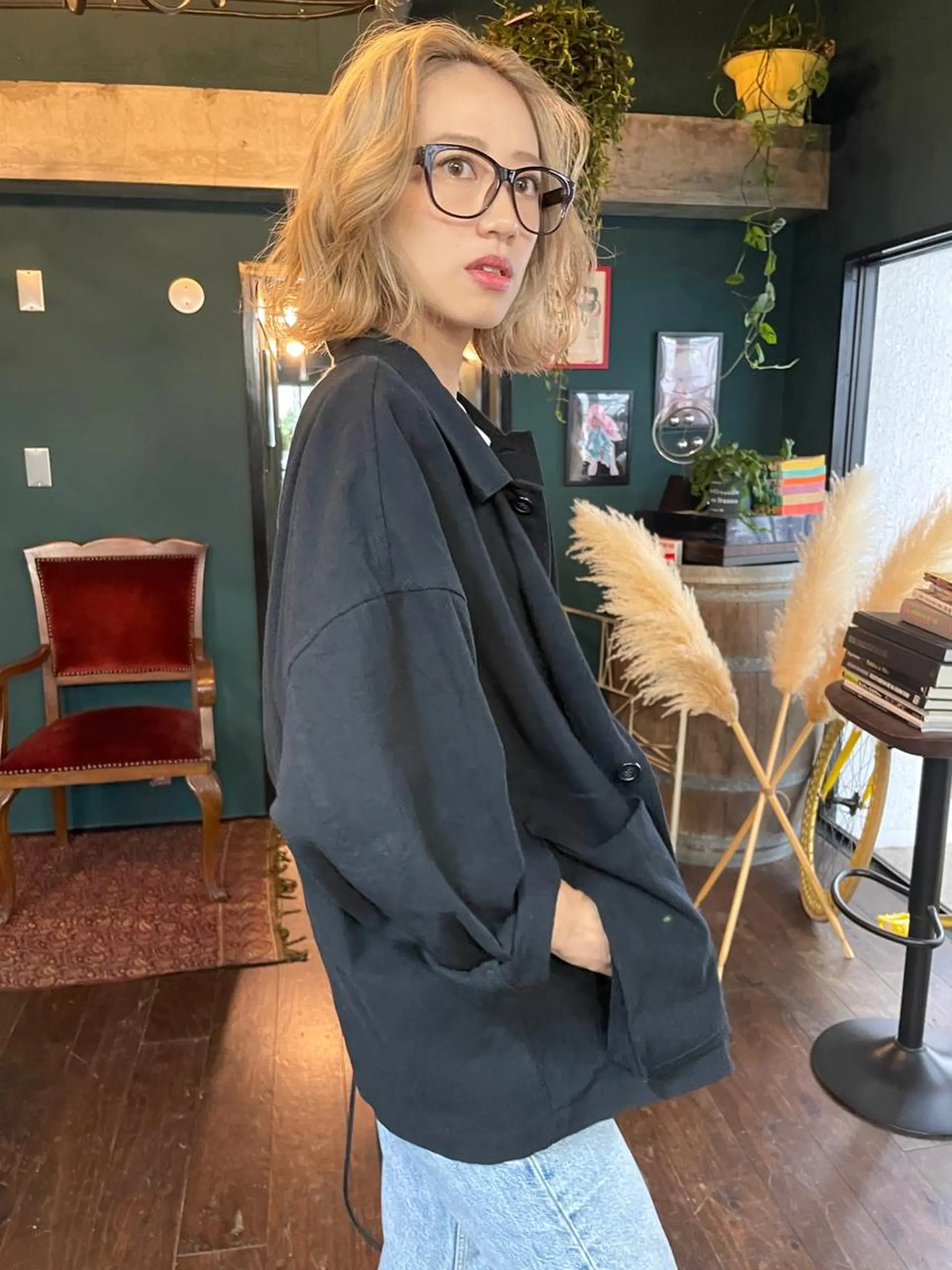 ミディアム カット ヘアカラー トリートメント vivre libreのヘアスタイル