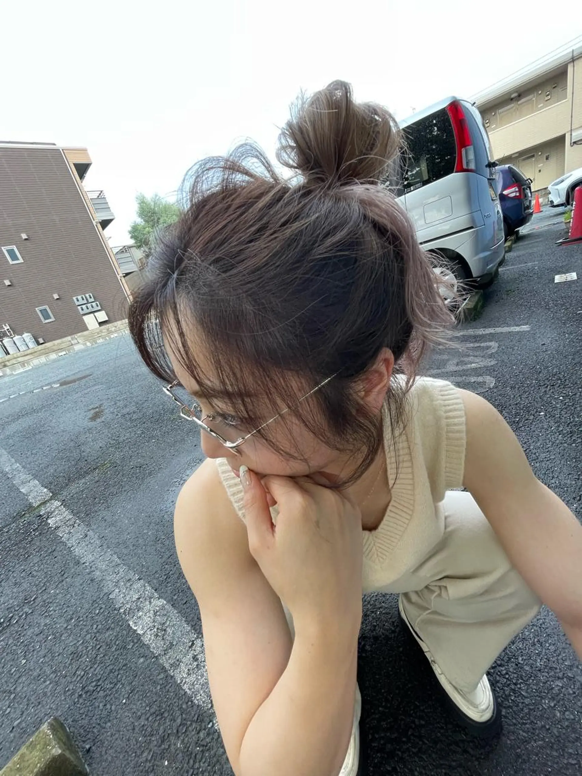 カラー ヘアアレンジ バレイヤージュ デザインカラー ピンクカラー オノ アカネのヘアスタイル