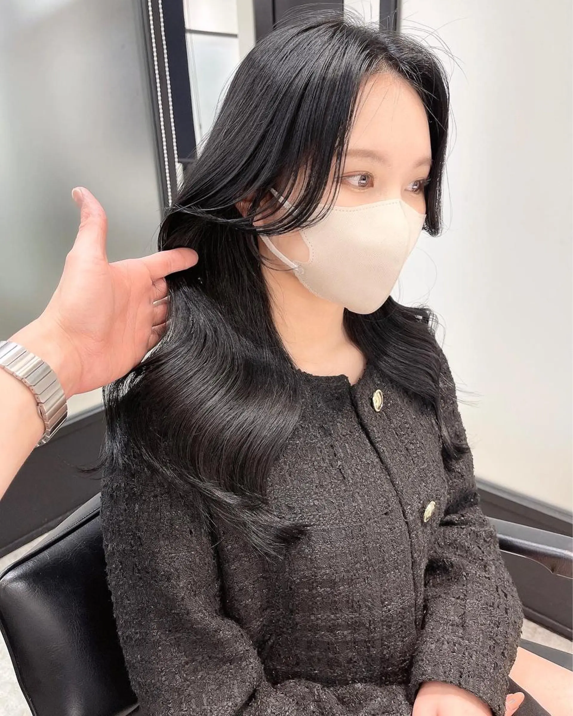 ロング カット ヘアカラー トリートメント 韓国レイヤーカット 髪質改善▫️水野有真のヘアスタイル