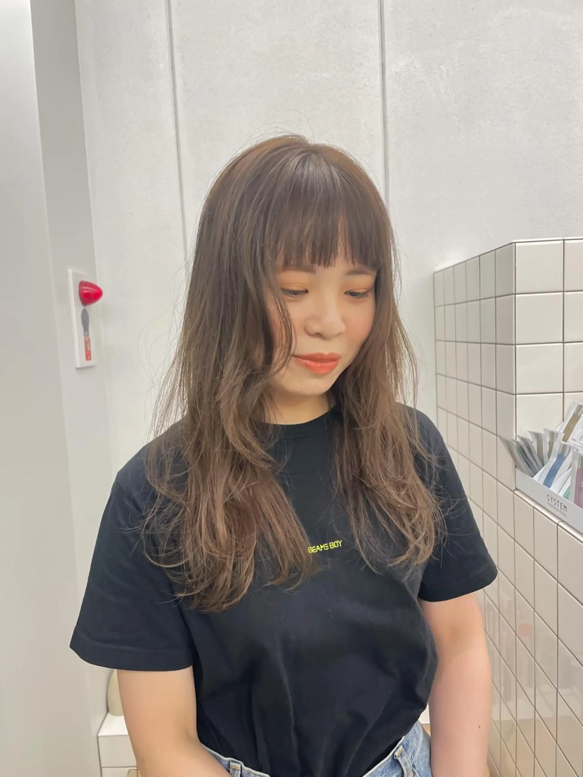 ミディアム カラー カット ヘアカラー トリートメント 関 京磨のヘアスタイル