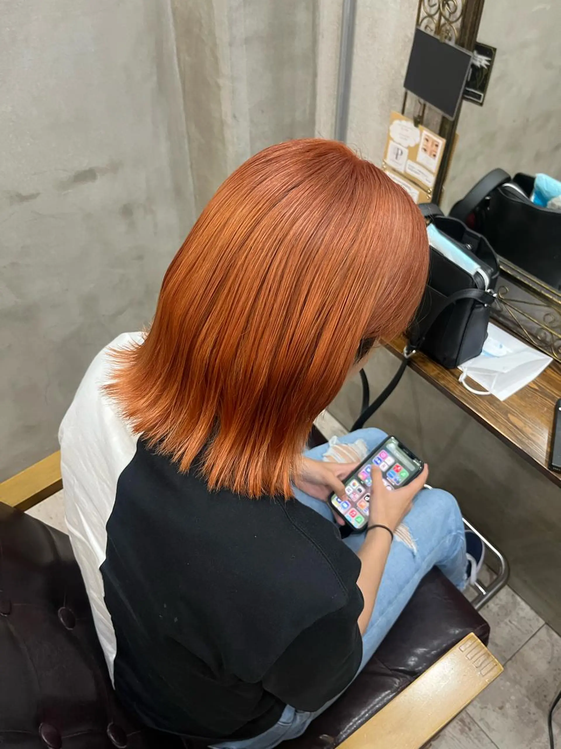 ミディアム カラー 艶髪/ハイトーン/ ヘアセット/モエノのヘアスタイル