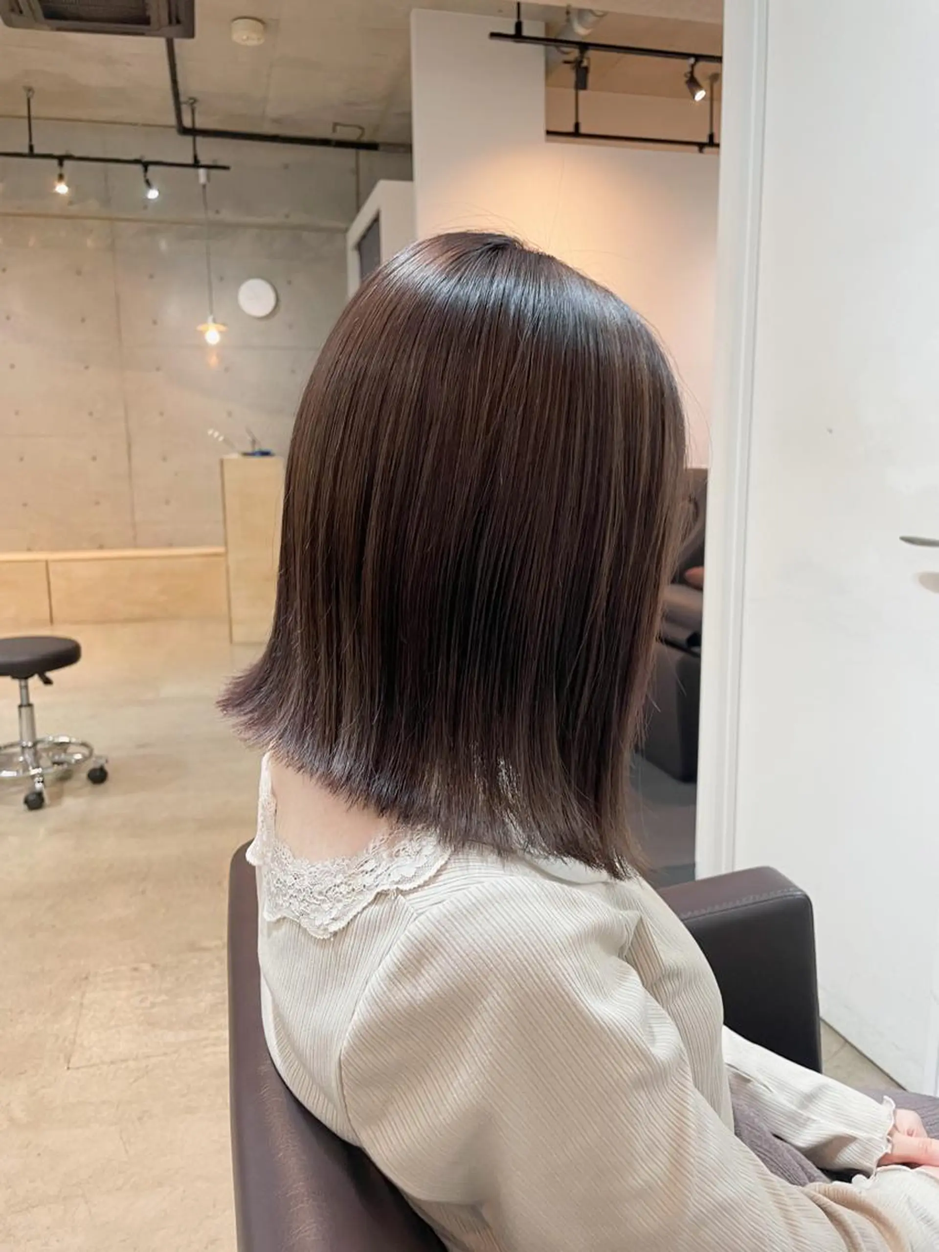 ミディアム カラー ブラウンカラー ショコラブラウン 【表参道】Ruri デジタルパーマのヘアスタイル