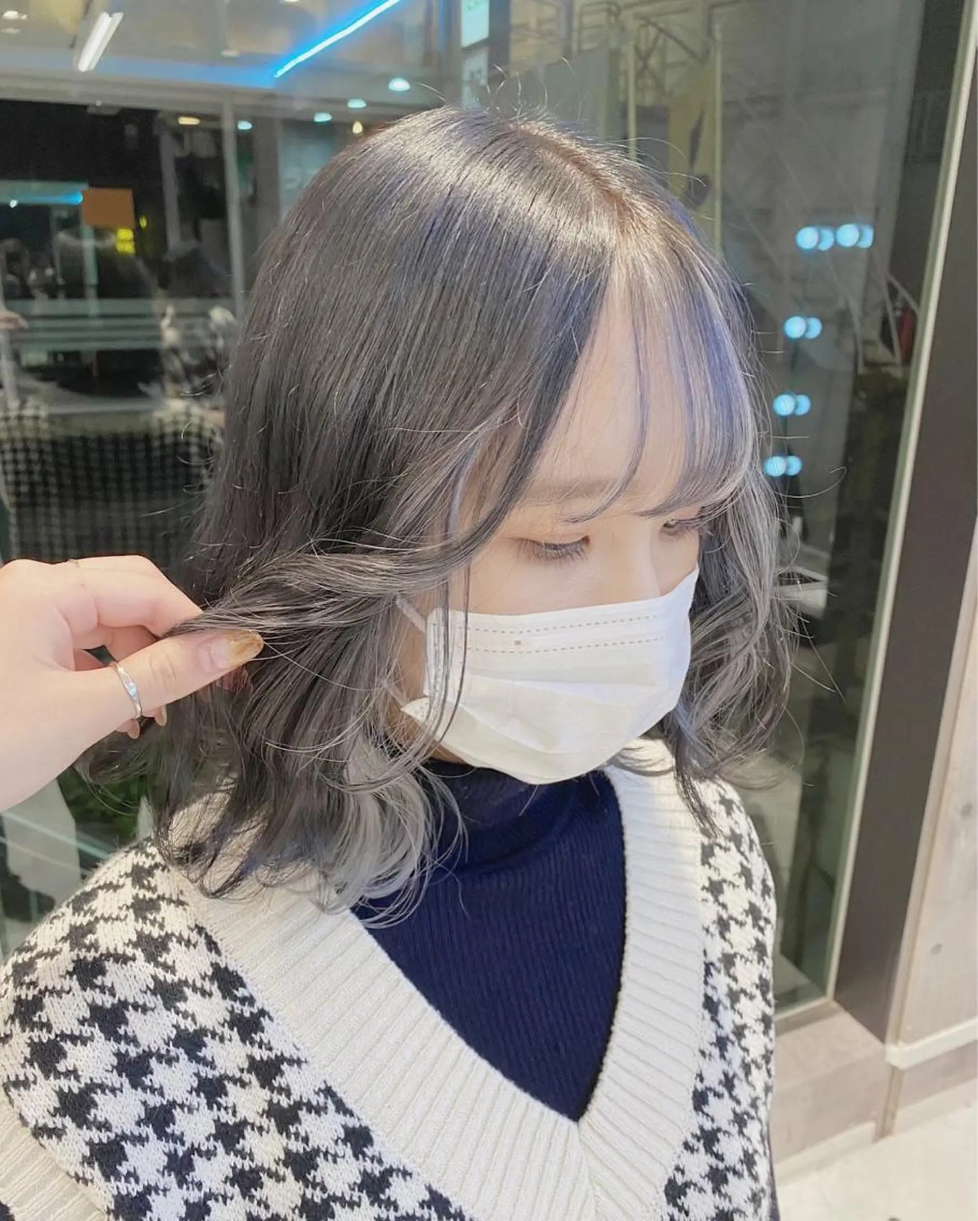 ミディアム カラー ヘアアレンジ ヘアカラー トリートメント ヘアセット 🌷FUKA🌷 まろやかハイトーンのヘアスタイル