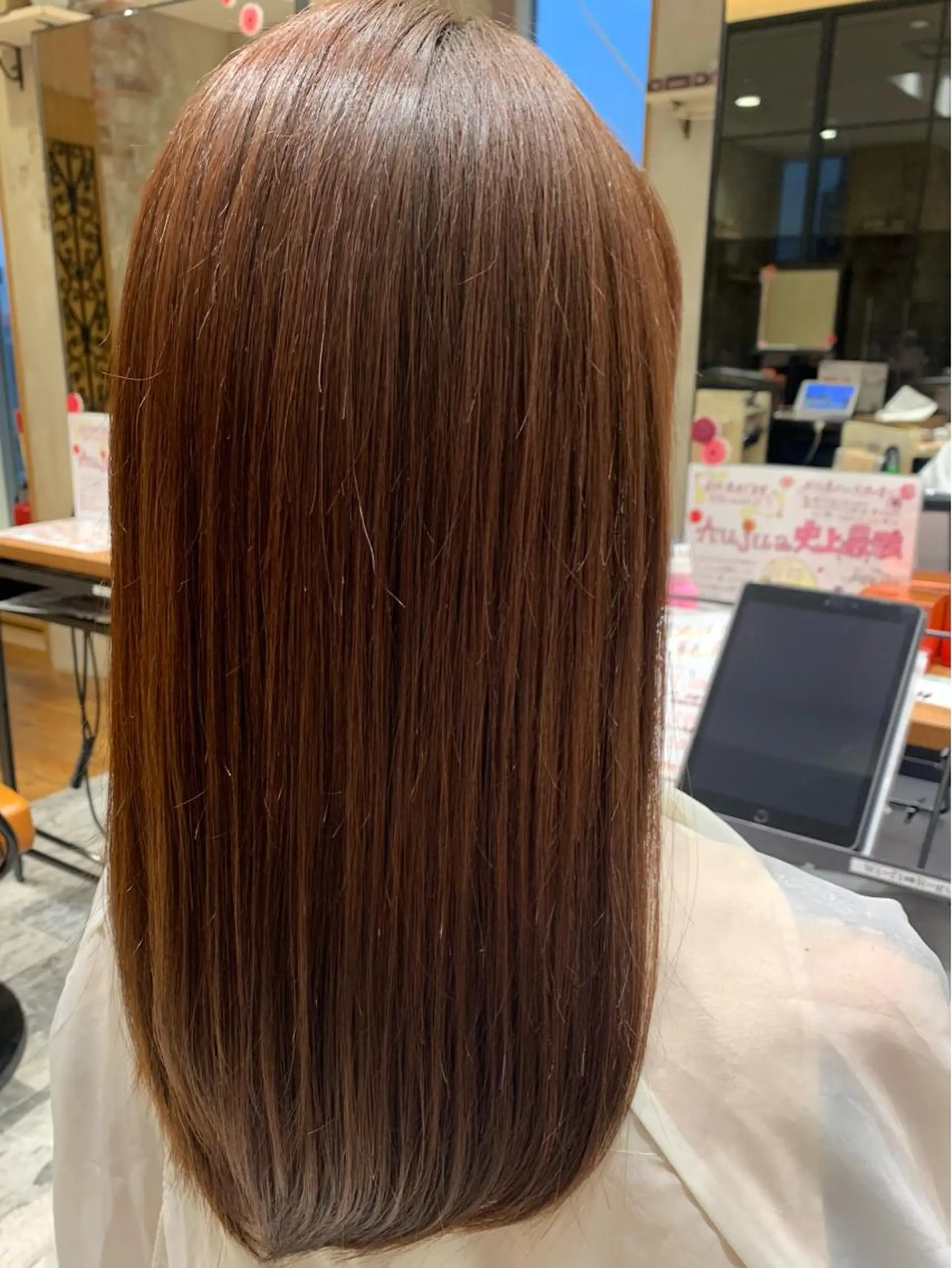 セミロング カラー パーマ 黒髪 ブリーチ ブリーチなしカラー 伸ばしかけ 髪質改善 美髪ヘッドスパ🫧 西山紗奈江💆‍♀️のヘアスタイル