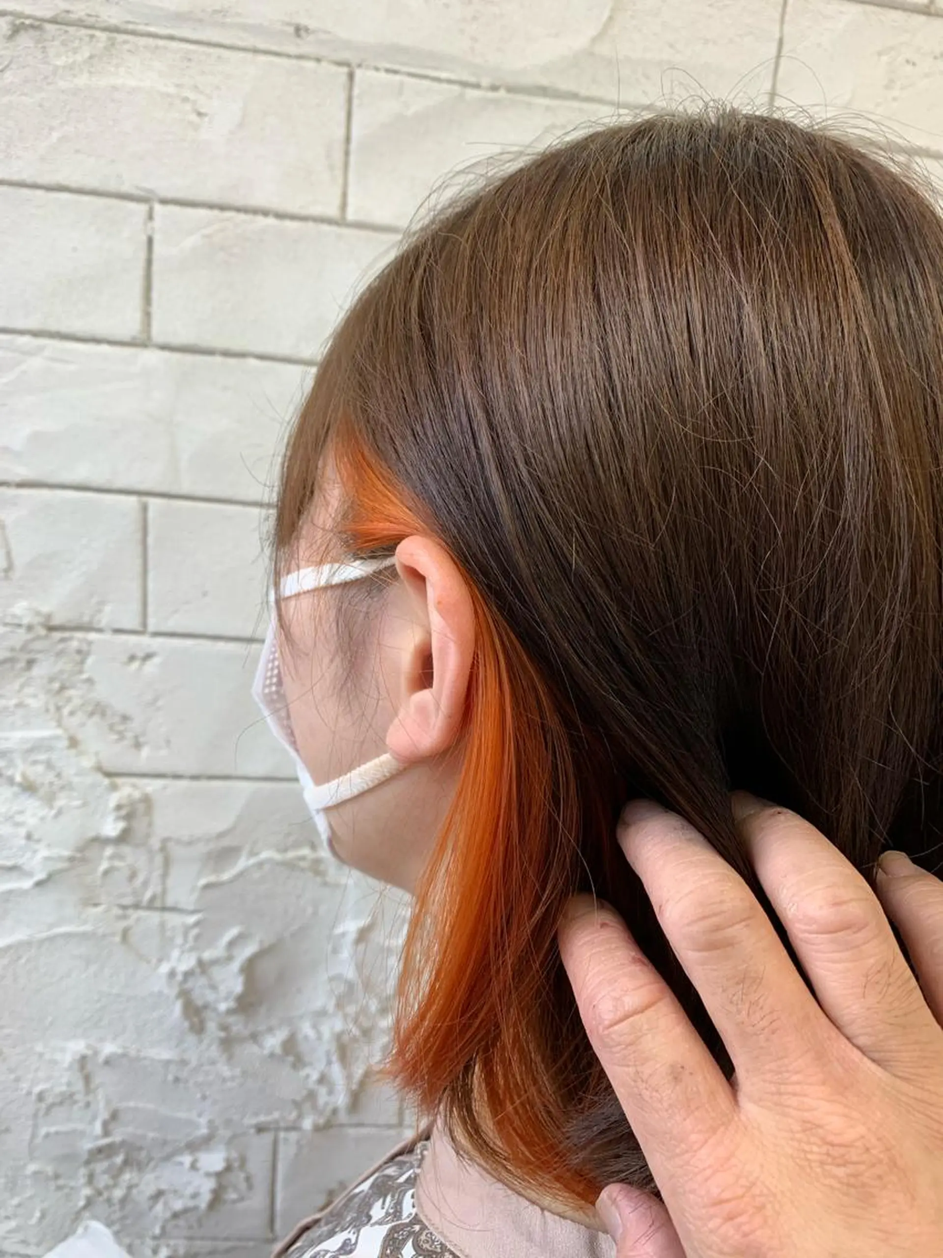 ミディアム オレンジブラウン ヘアカラー archange 大井川のヘアスタイル