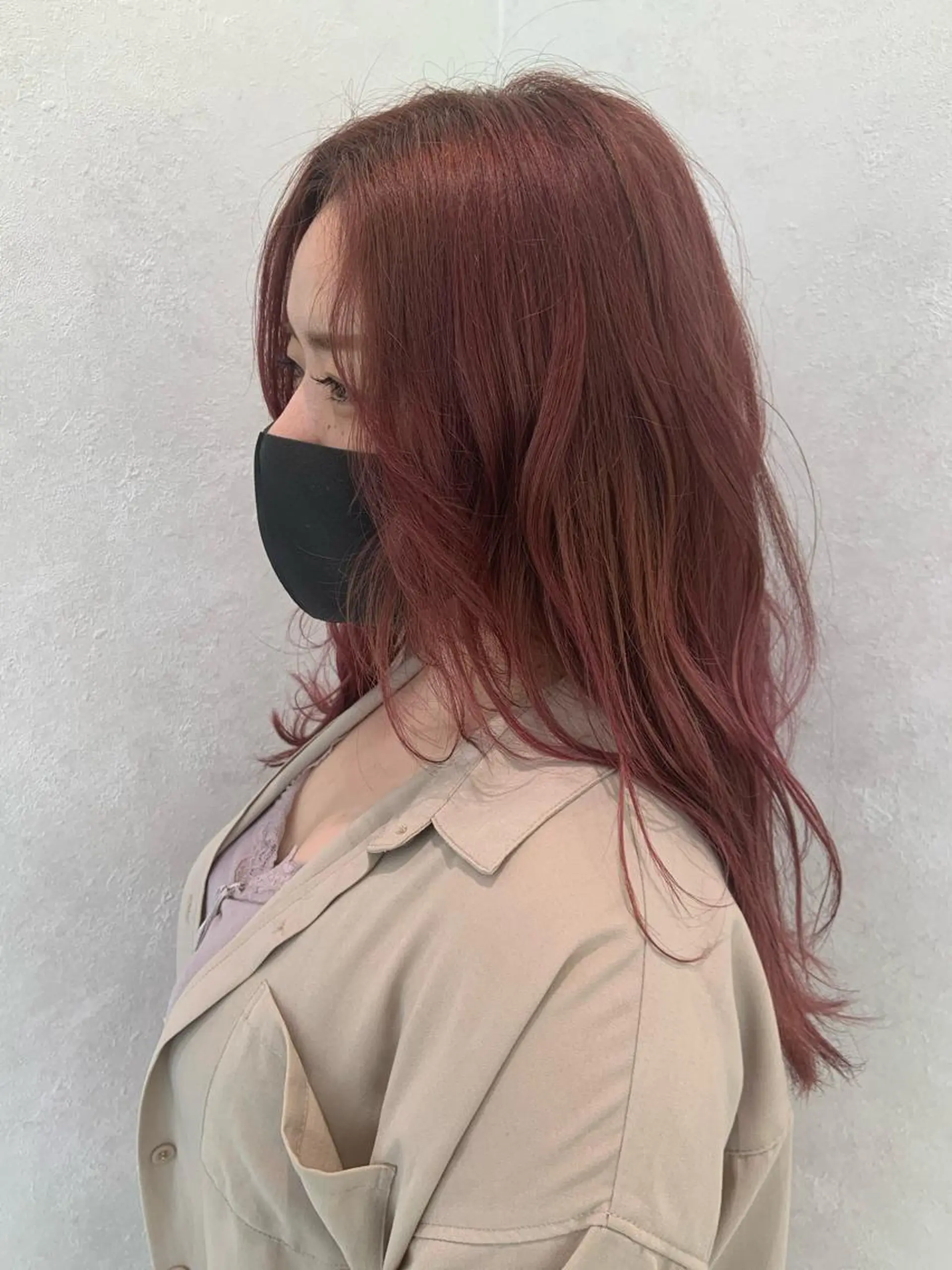 ロング カラー パーマ ヘアアレンジ ピンクカラー ハイトーンカラー🤍 山下 優華のヘアスタイル