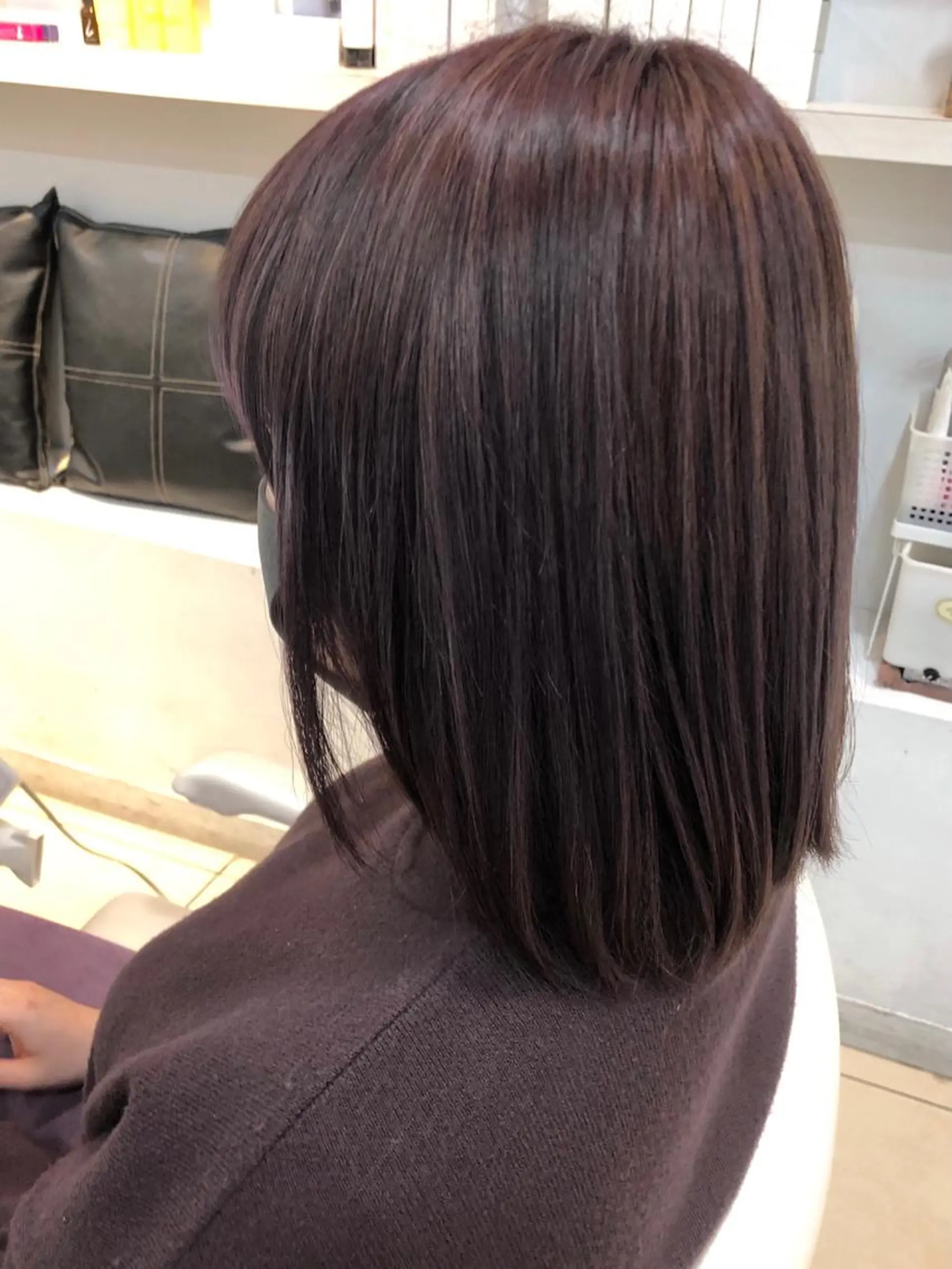 ミディアム カラー バイオレットカラー ヘアカラー トリートメント 🤎ベージュカラー/ 髪質改善/山岸🤎のヘアスタイル