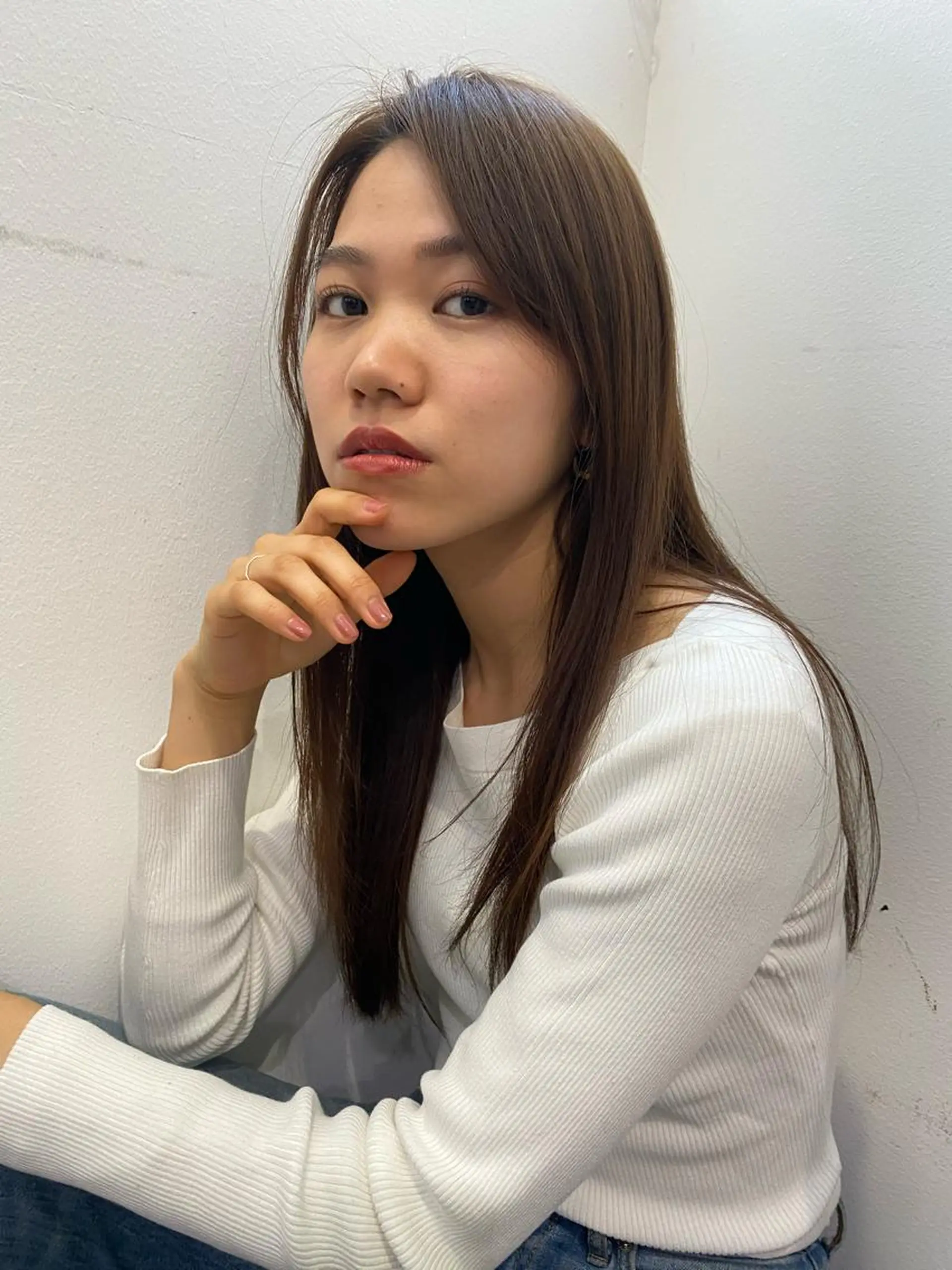 ロング カラー アッシュ ベージュカラー レイヤーカット Ash中目黒店 榊間茜のヘアスタイル