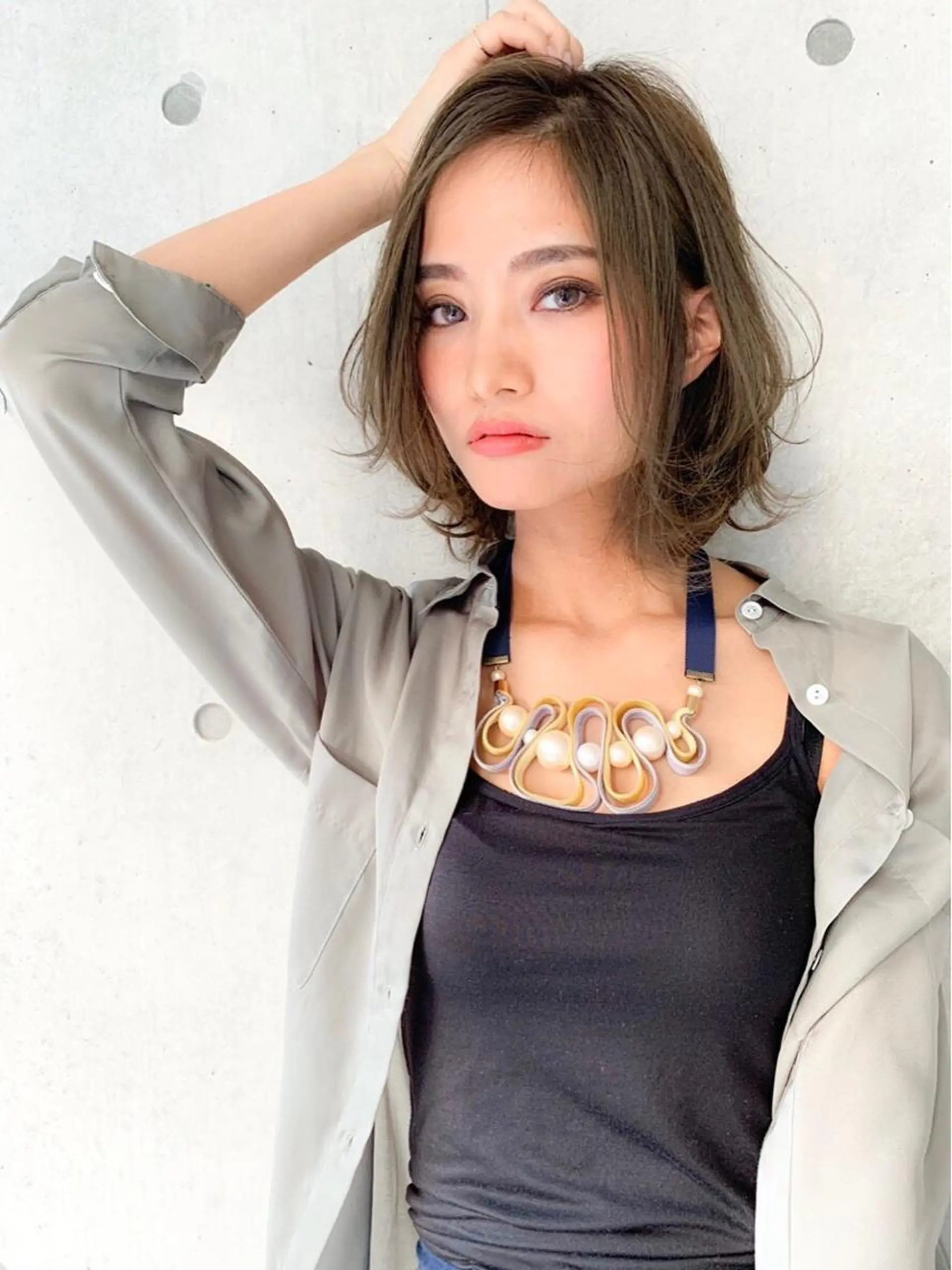 ミディアム カラー ヘアアレンジ ヘアカラー トリートメント ヘッドスパ ヘアセット ✨【公式】渋谷メンズ サロン BLUCK✨のヘアスタイル