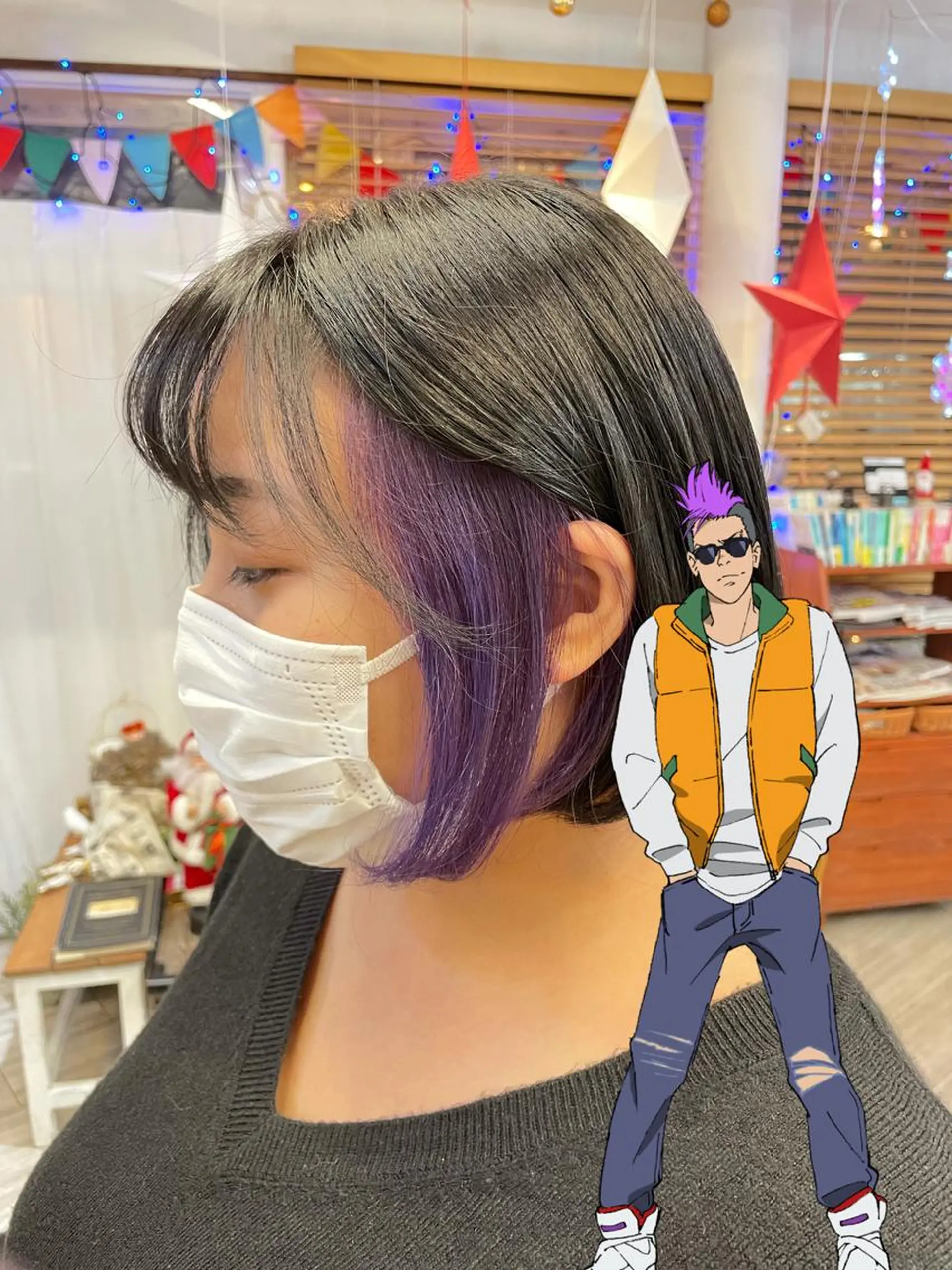 ミディアム カラー インナーカラー 推し ブリーチ  髪質改善のヘアスタイル