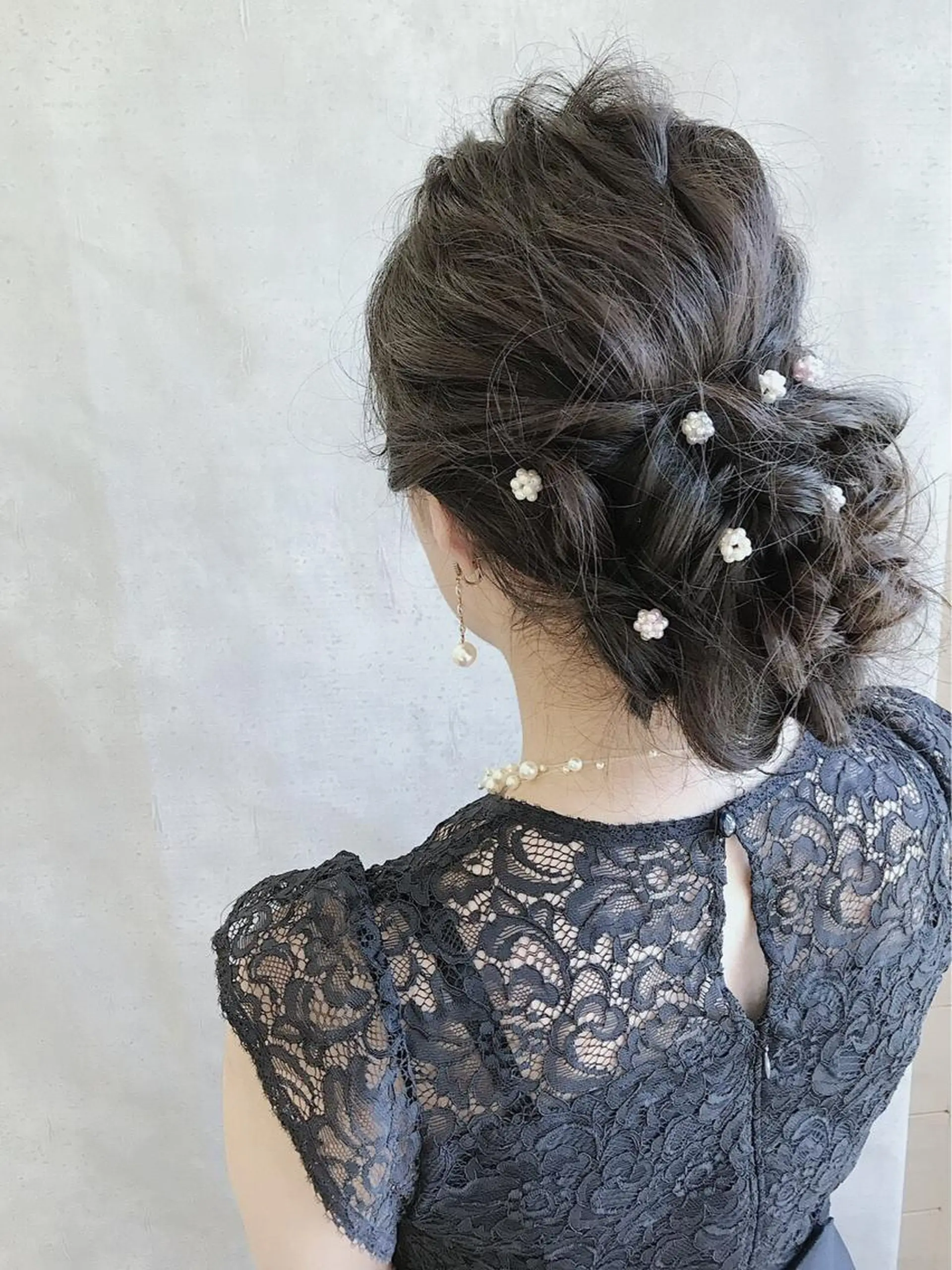 セミロング カラー パーマ ヘアアレンジ _ WHITE三宮店のヘアスタイル