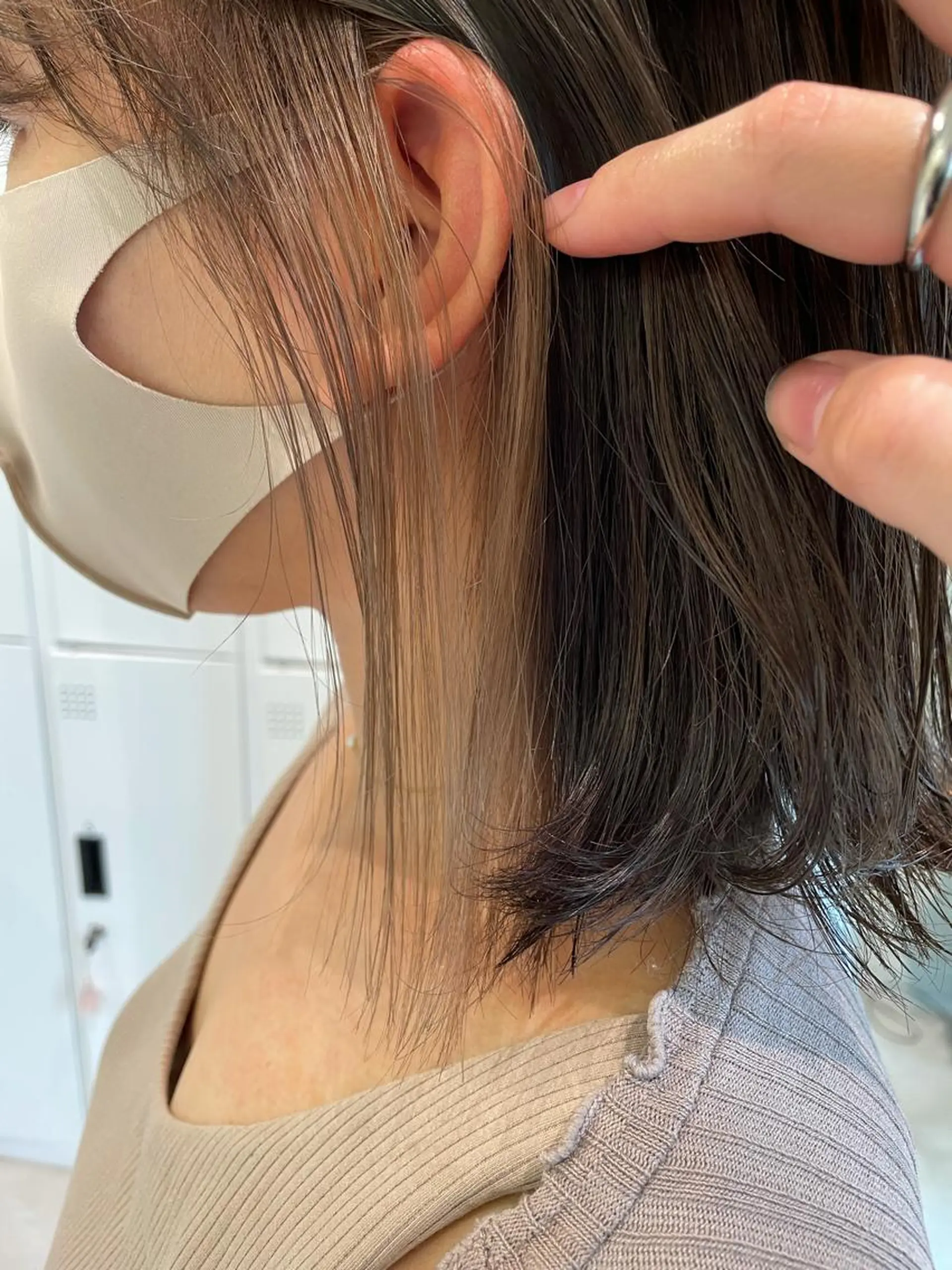 ミディアム カラー ボブ/インナーカラー /眉毛/Miyuのヘアスタイル