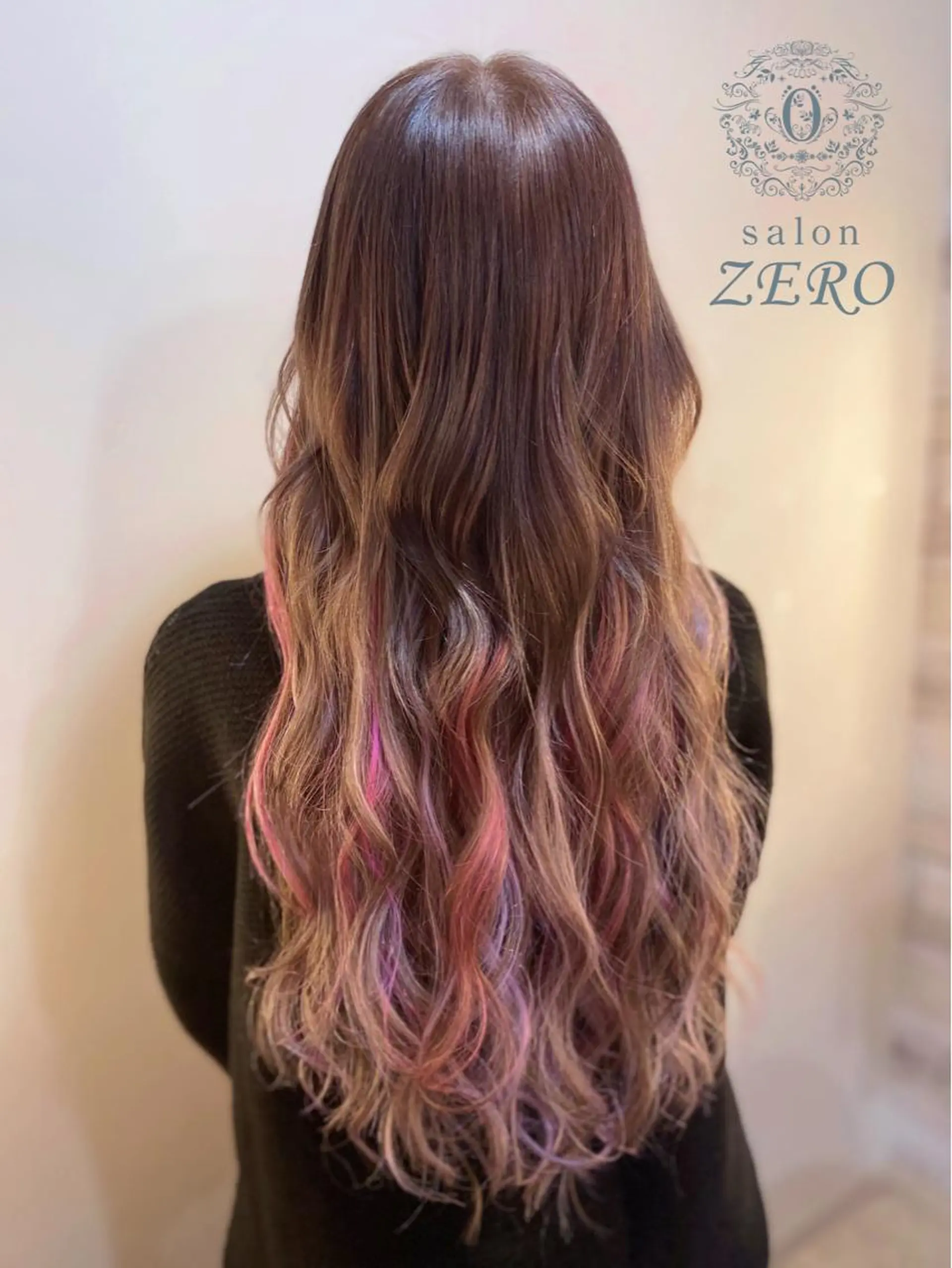 ロング カラー ヘアアレンジ ブラウンカラー グラデーションカラー ピンクカラー パープルカラー エクステ Hair Make Salon ZERO所属・Hair Make Salon ZEROのヘアスタイル