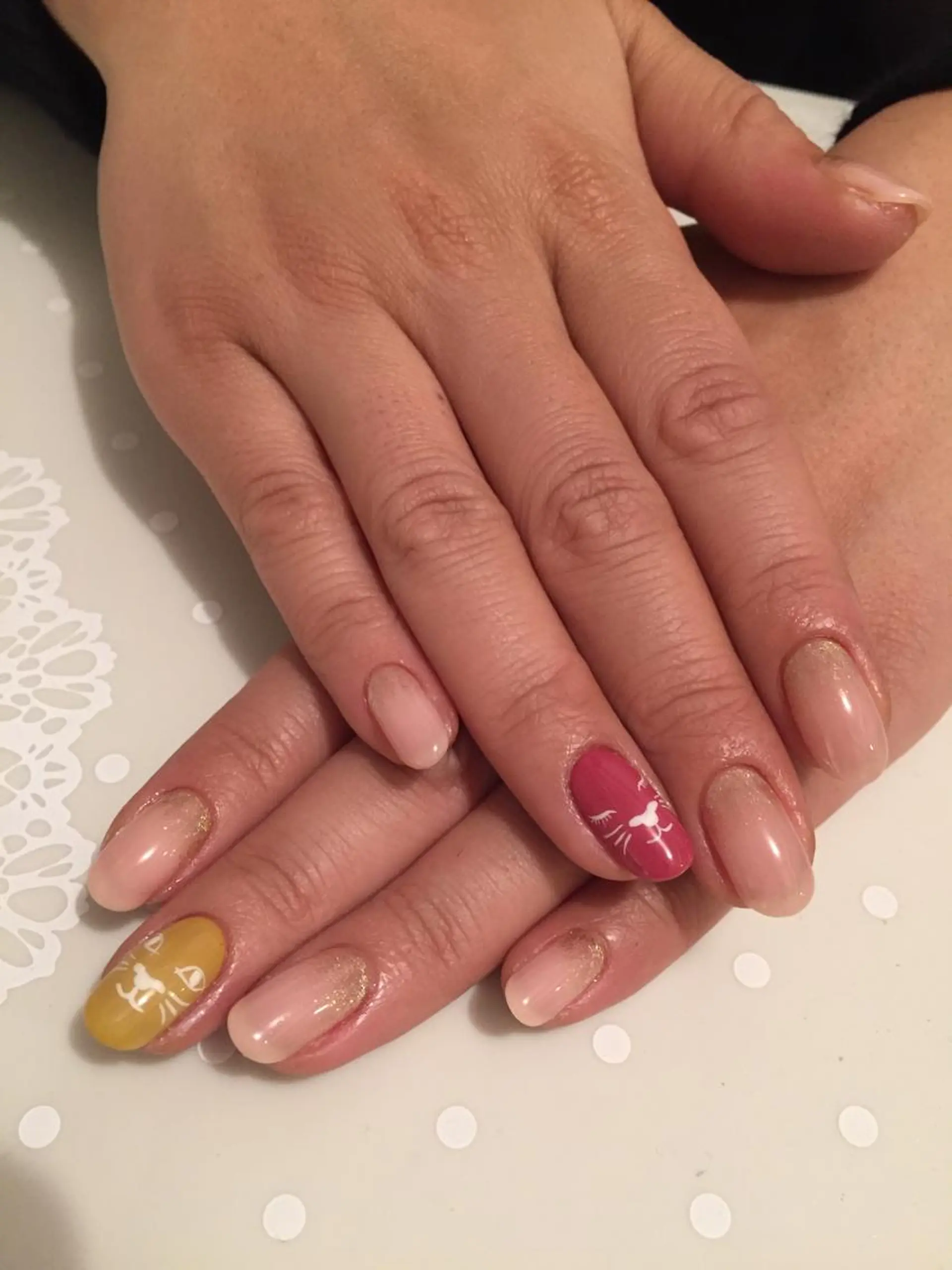 ネイル キラキラネイル ラメ(グリッター) ピンク atelier chic+のネイルデザイン