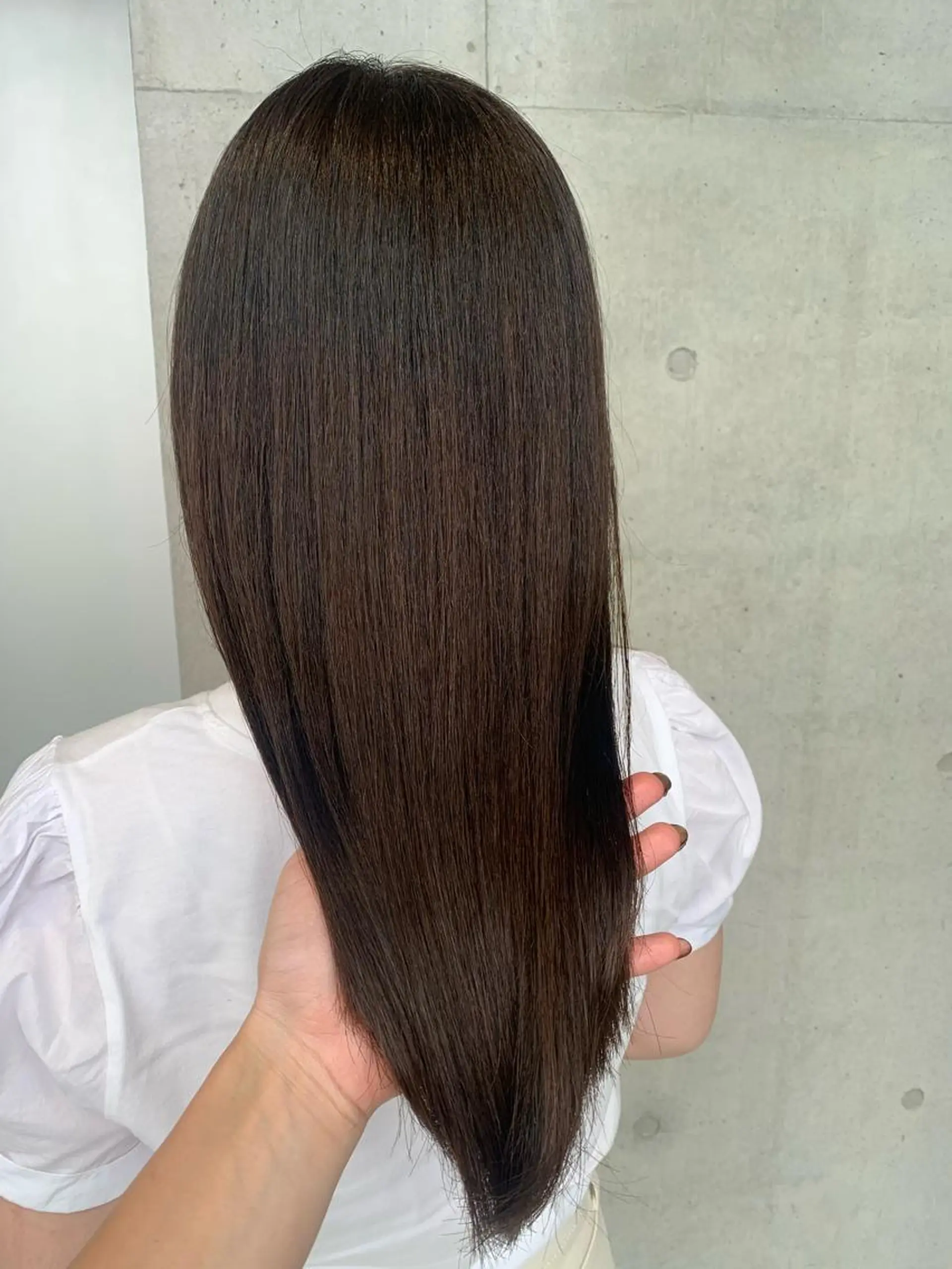 ロング カラー カット ヘアカラー トリートメント ヘッドスパ ヘアセット 透明感/オリーブ/ グレージュ/YUKAのヘアスタイル