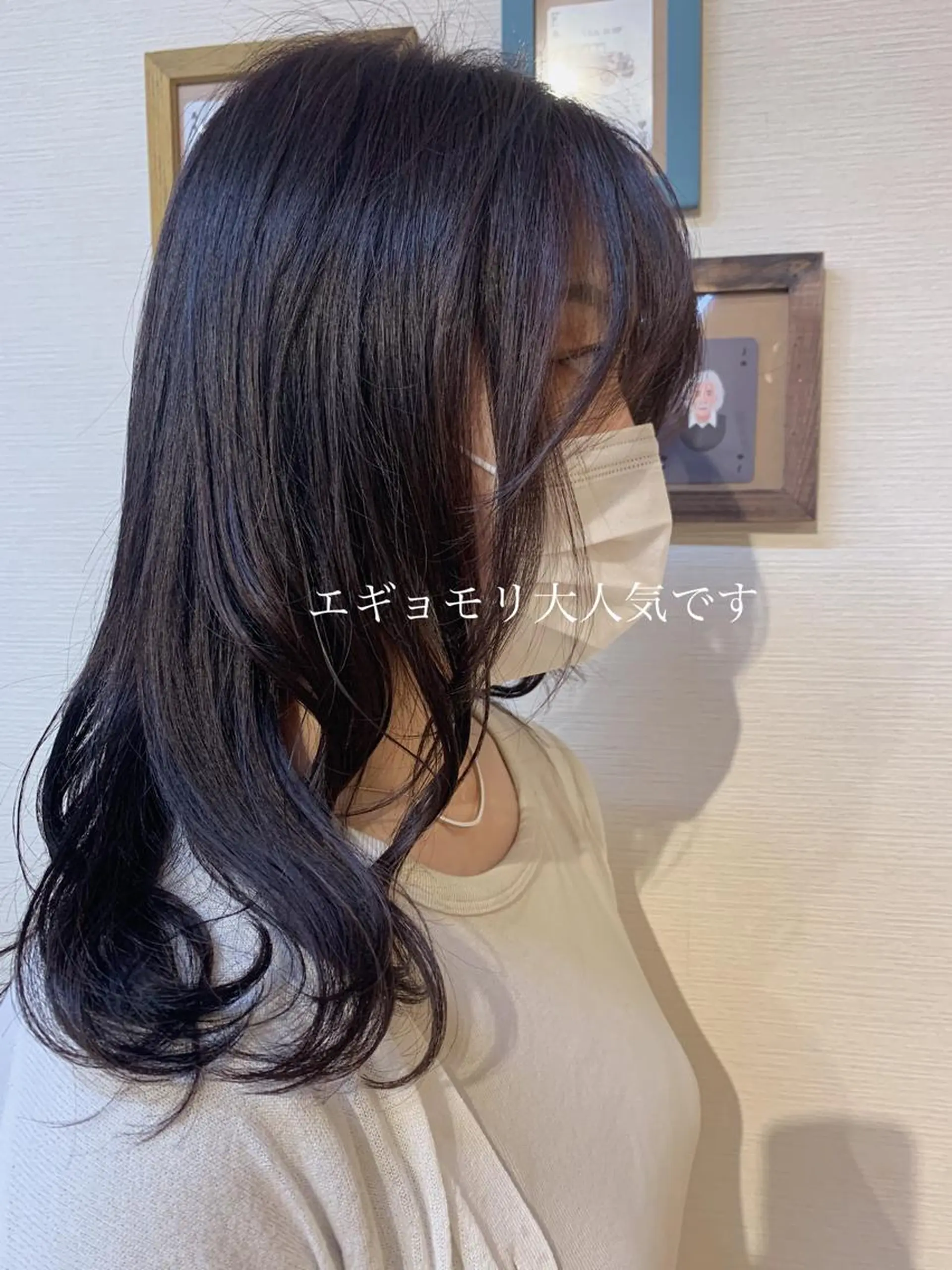 セミロング カラー ピンクカラー エギョモリ 中垣 南のヘアスタイル