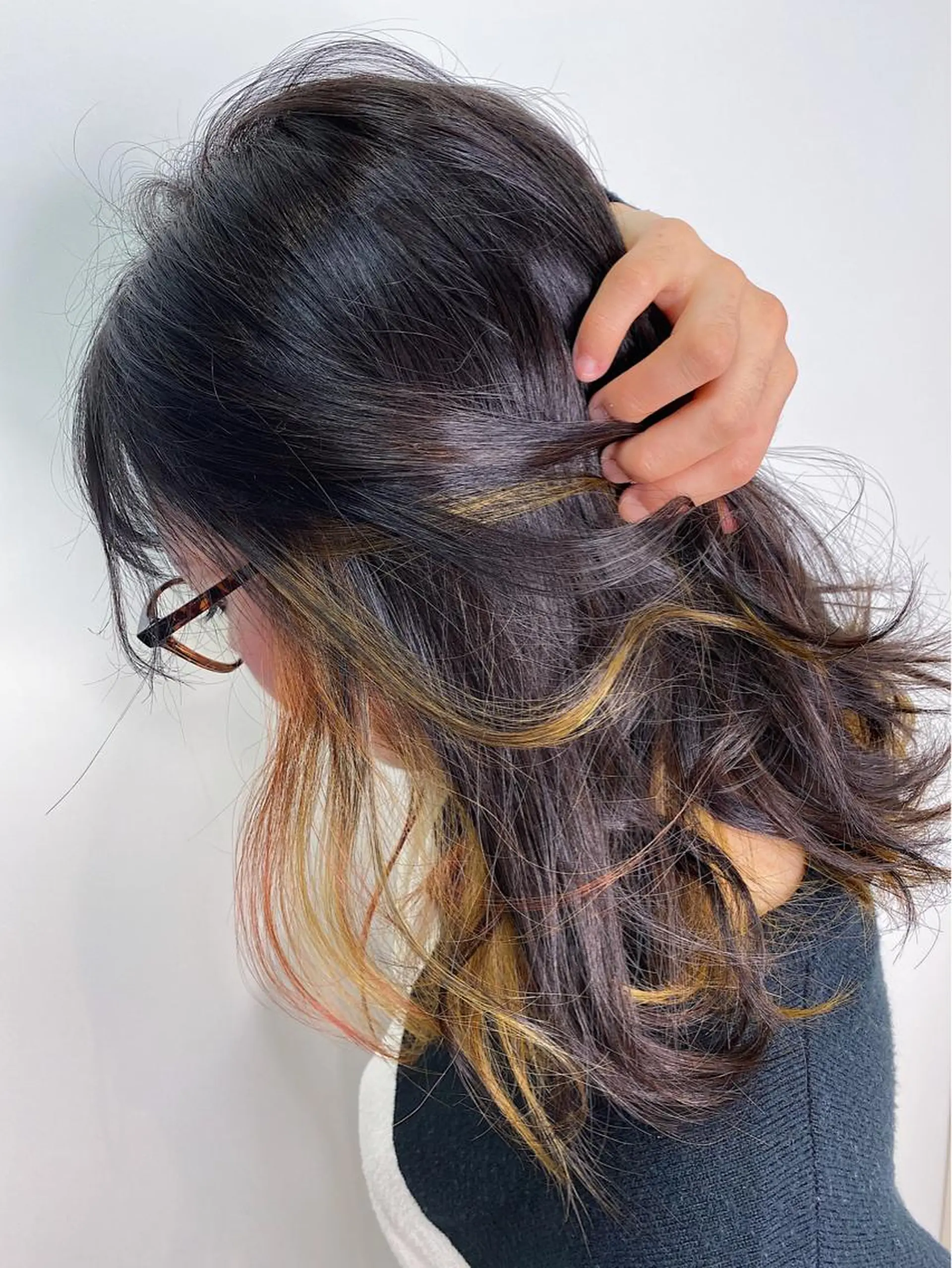 ミディアム 髪質改善 トリートメント ヘアカラー ブリーチカラー/ 岩破瑞希のヘアスタイル