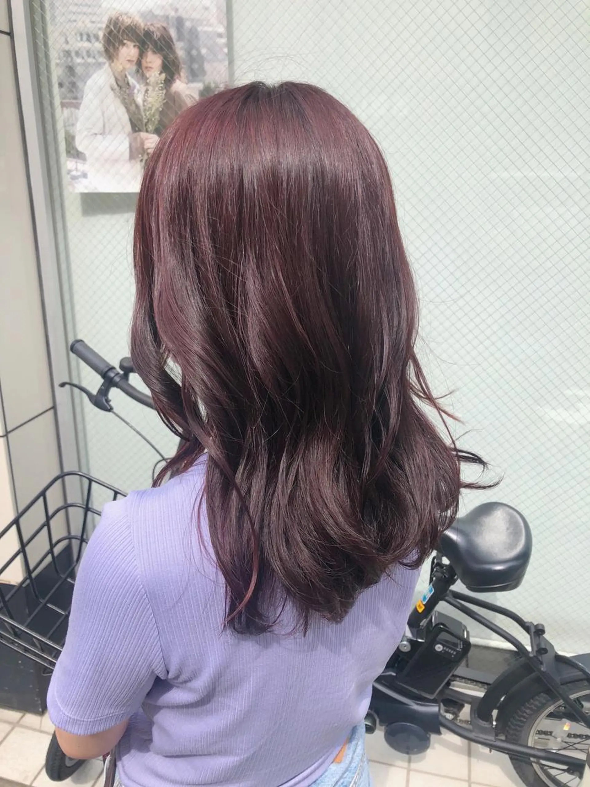 セミロング カラー ブリーチ ブラウンカラー ブリーチなしカラー ピンクカラー ピンクブラウン 韓国ヘア ♡tomimaのヘアスタイル