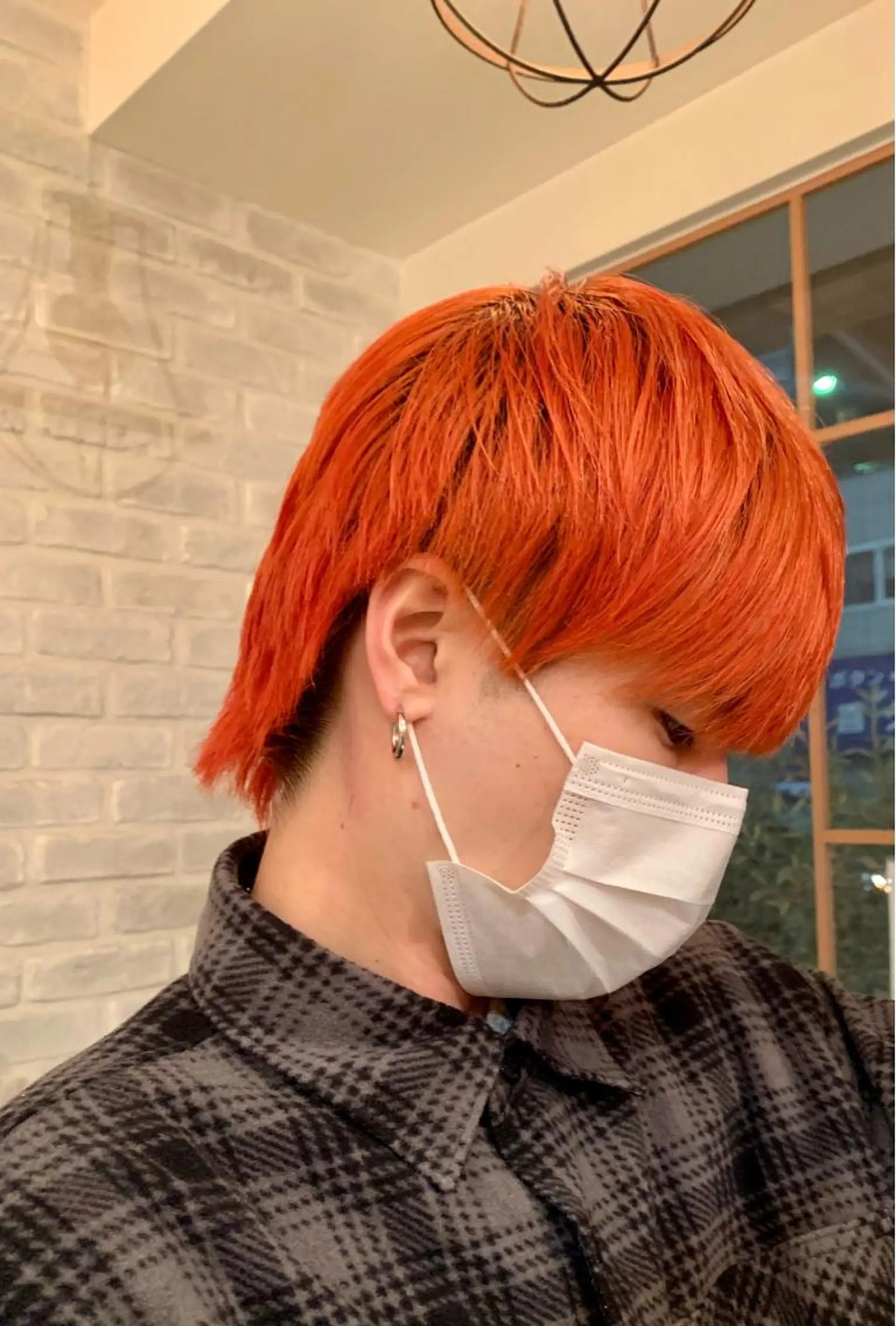 ショート カラー メンズ オレンジ 若林 良のヘアスタイル