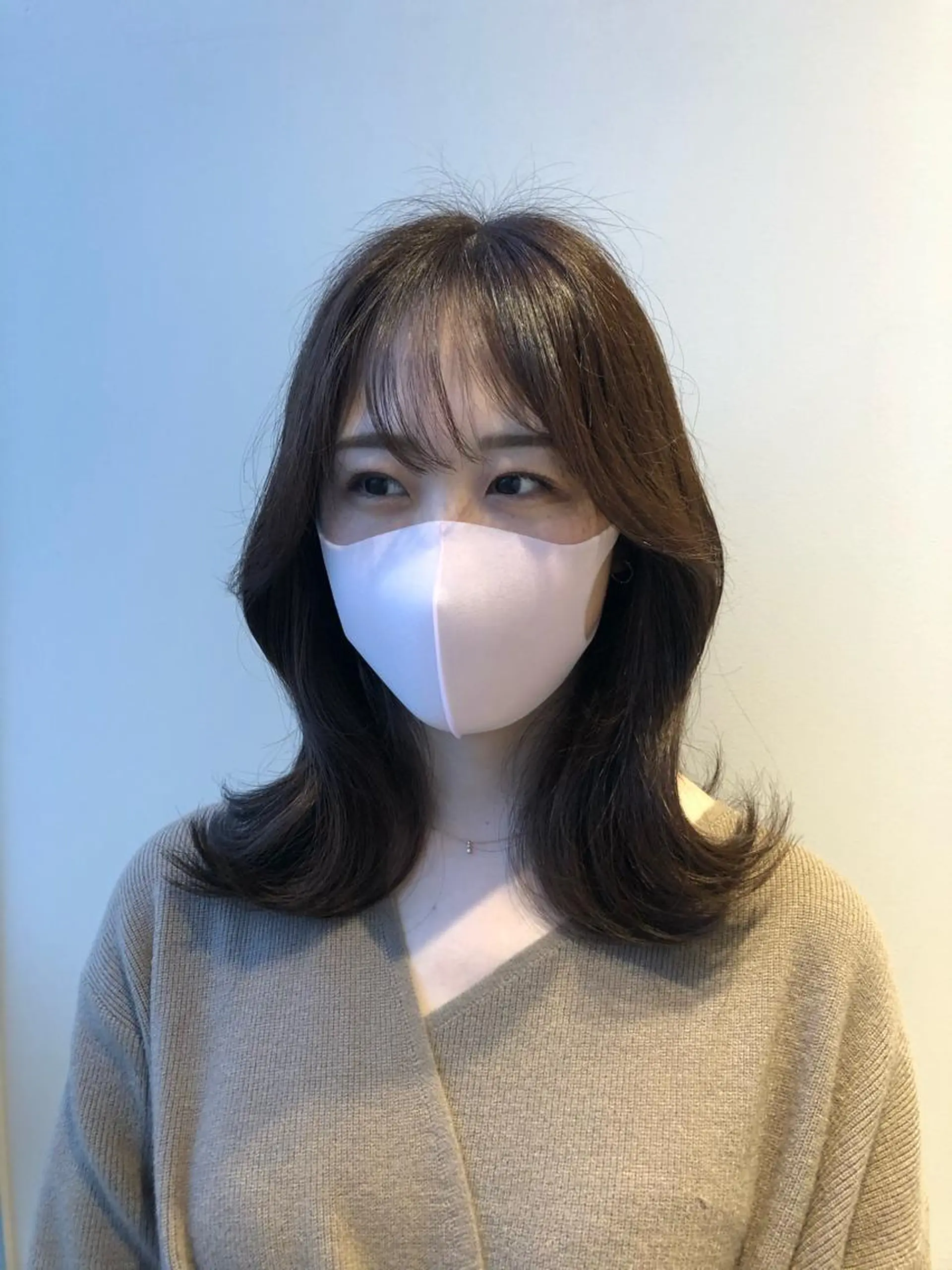 ミディアム 韓国風ヘア レイヤーカット ❤︎︎韓国ヘア❤︎︎ 𝑺𝒉𝒊𝒉𝒐のヘアスタイル