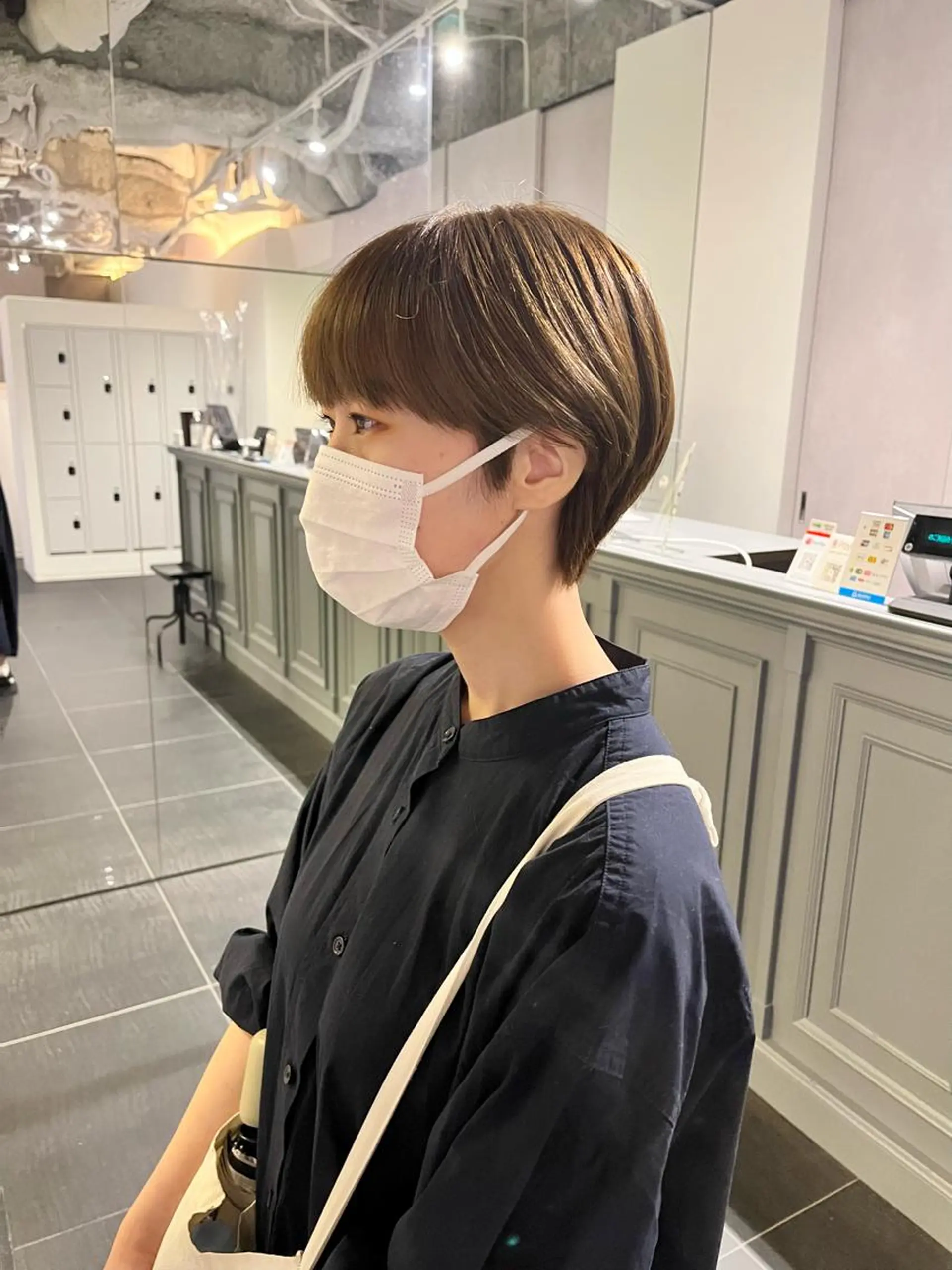 ショート カラー ショートボブ ハンサムショート アッシュ ベージュカラー 透明感カラー カット ヘアカラー ショート/パーマ/ カラー/FUKOのヘアスタイル