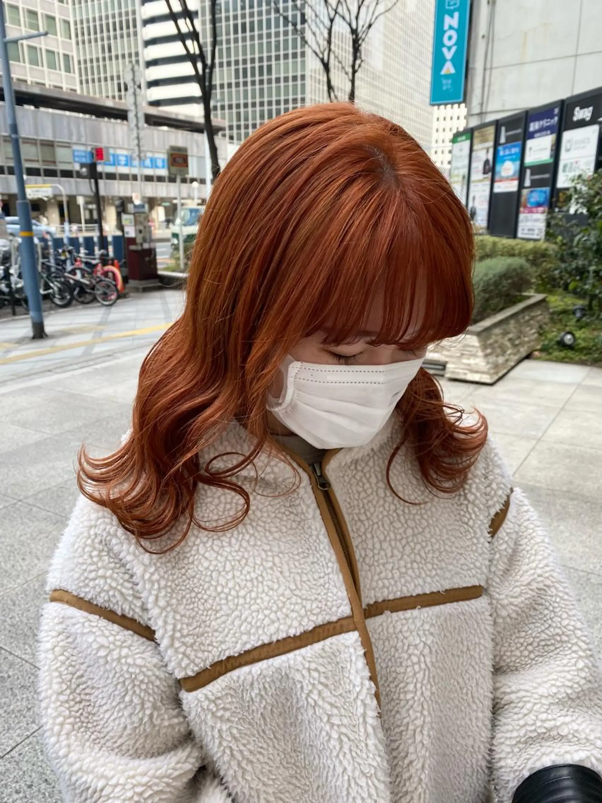 ミディアム カラー ハル🌸柔色/ ブリーチなし/艶髪のヘアスタイル