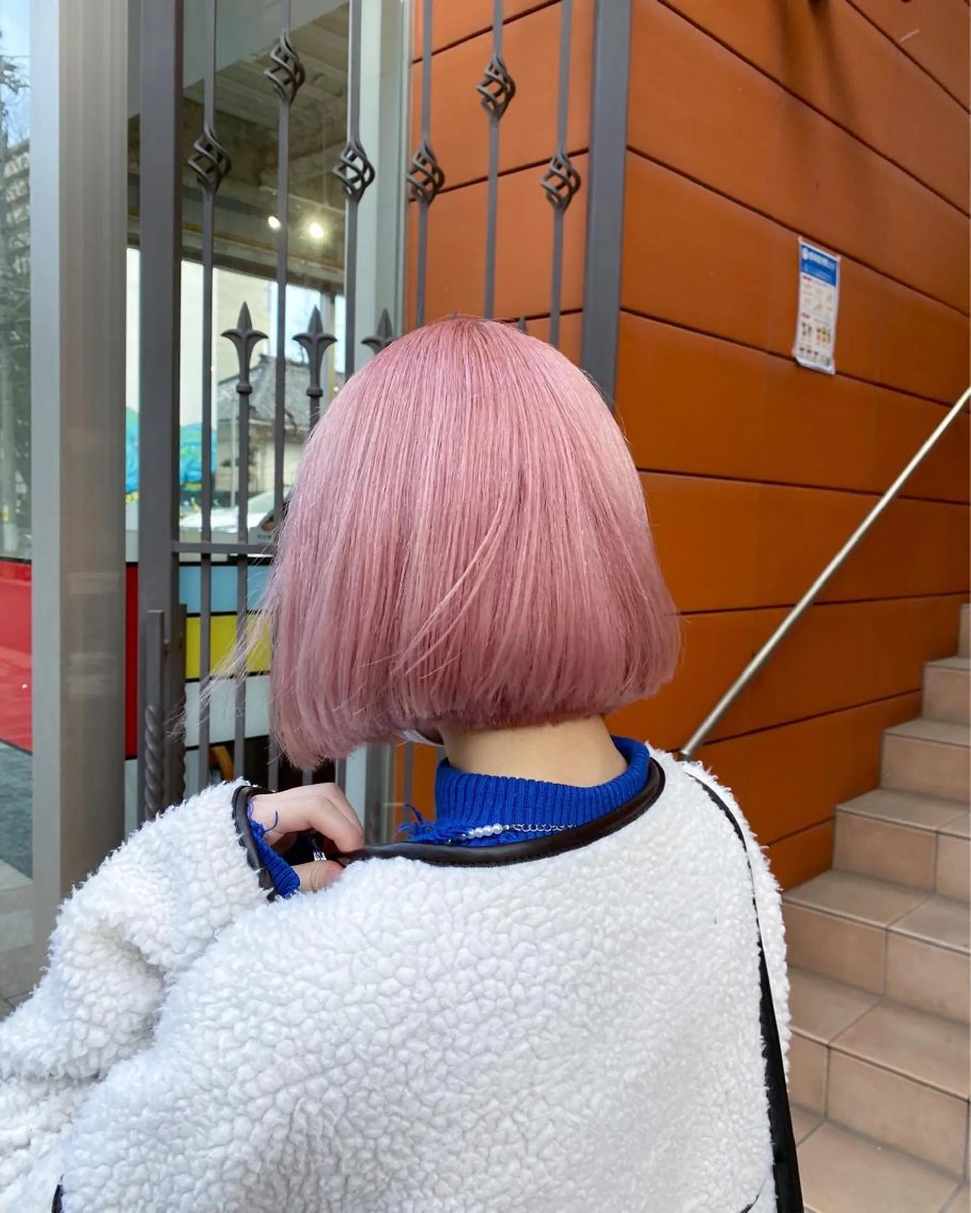 ショート カラー ピンクカラー ホワイトピンク ボブ 鈴木/ニュアンス パーマ/メンズのヘアスタイル