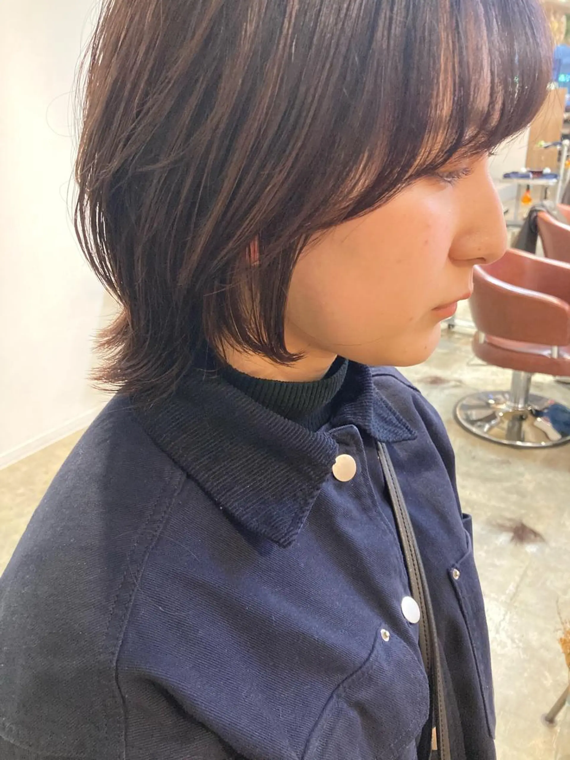 ミディアム ボブ ハイライト ウルフカット カット ヘアカラー カラーリスト菅野 竜矢🌈のヘアスタイル